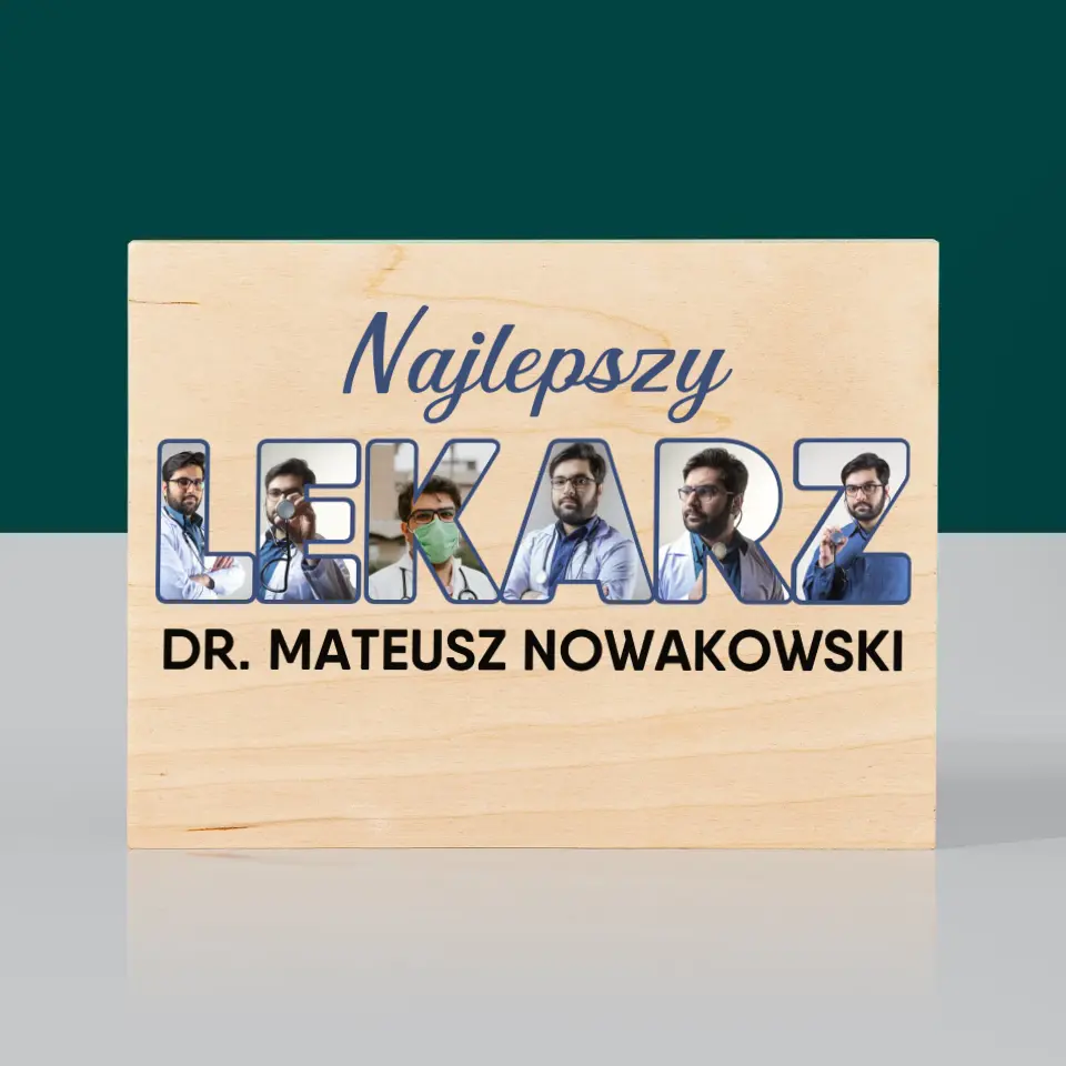 Słowo Ze Zdjęć: Najlepszy Lekarz - Wydruk Na Drewnie - Image 3