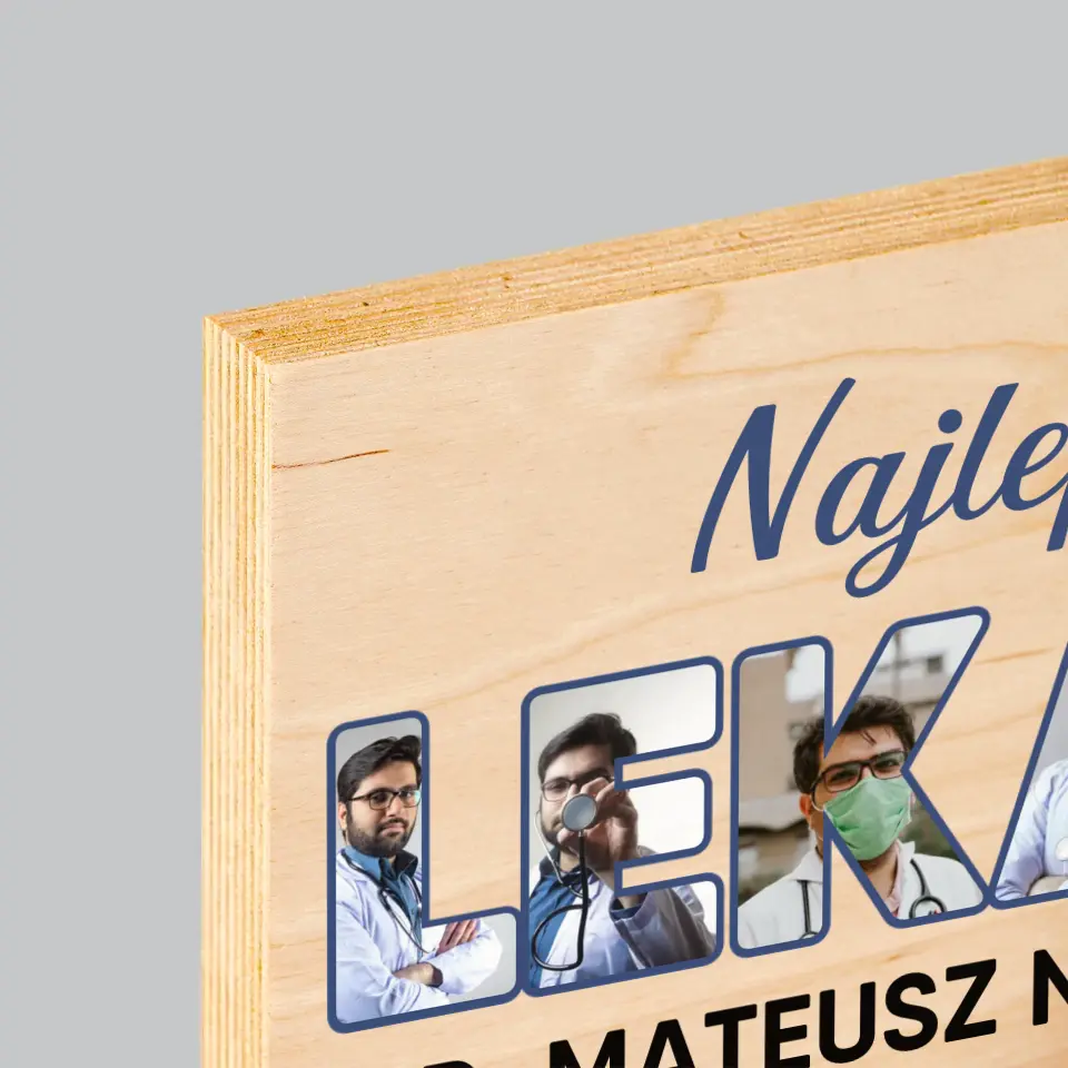 Słowo Ze Zdjęć: Najlepszy Lekarz - Wydruk Na Drewnie - Image 4