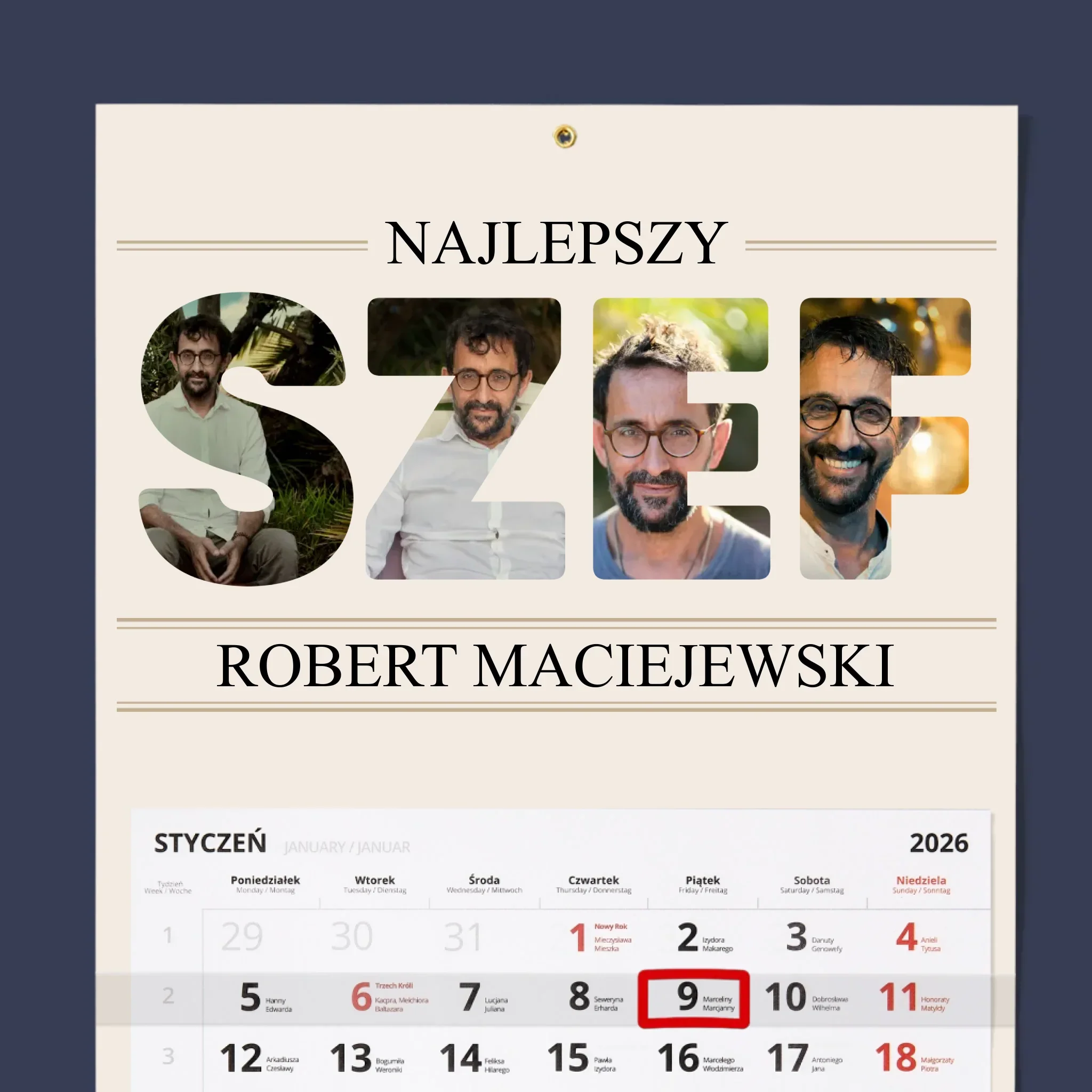 Słowo Ze Zdjęć: Najlepszy Szef 2 - Personalizowany Kalendarz Jednodzielny - Image 2