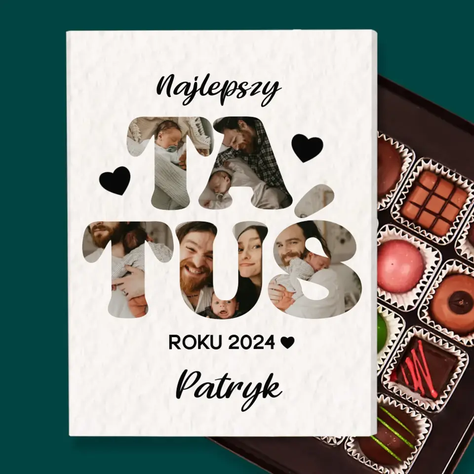 Słowo Ze Zdjęć: Najlepszy Tatuś Roku - Personalizowane Praliny - Image 2