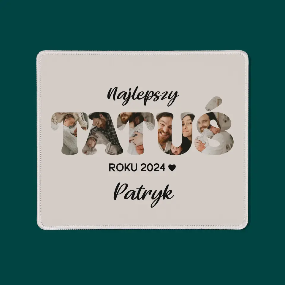 Słowo Ze Zdjęć: Najlepszy Tatuś Roku - Podkładka Pod Myszkę - Image 3