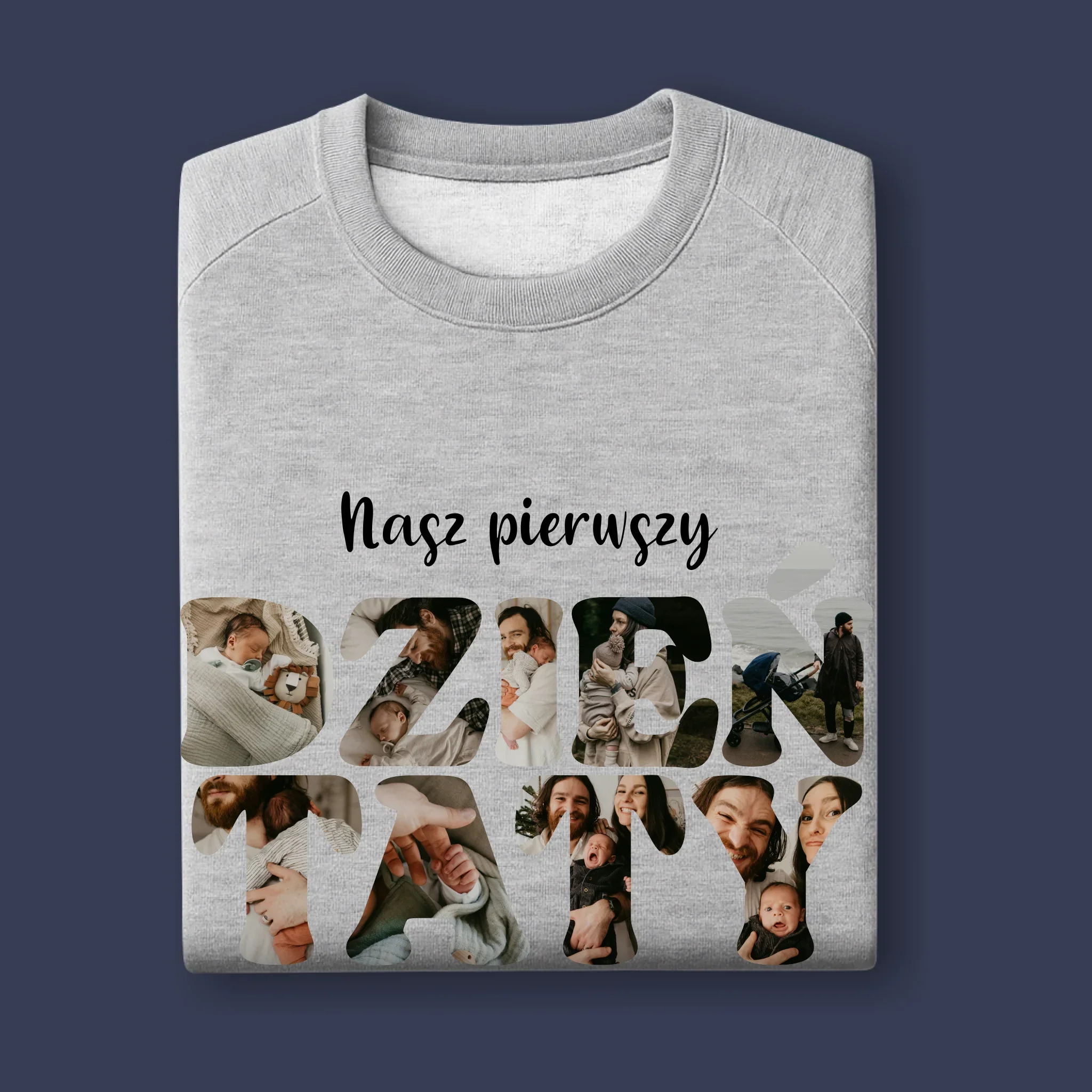 Słowo Ze Zdjęć: Nasz Pierwszy Dzień Taty - Bluza Męska z Kapturem - Image 11