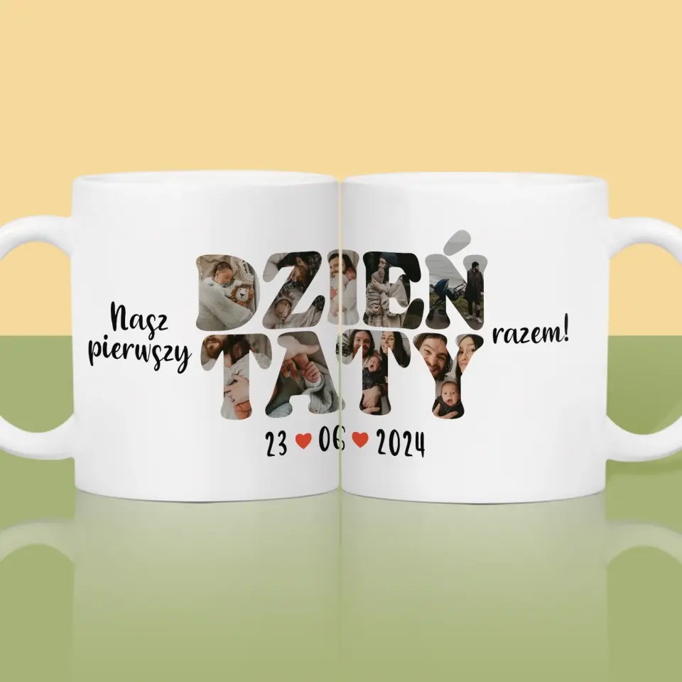 Słowo Ze Zdjęć: Nasz Pierwszy Dzień Taty - Kubek z Nadrukiem - Image 2