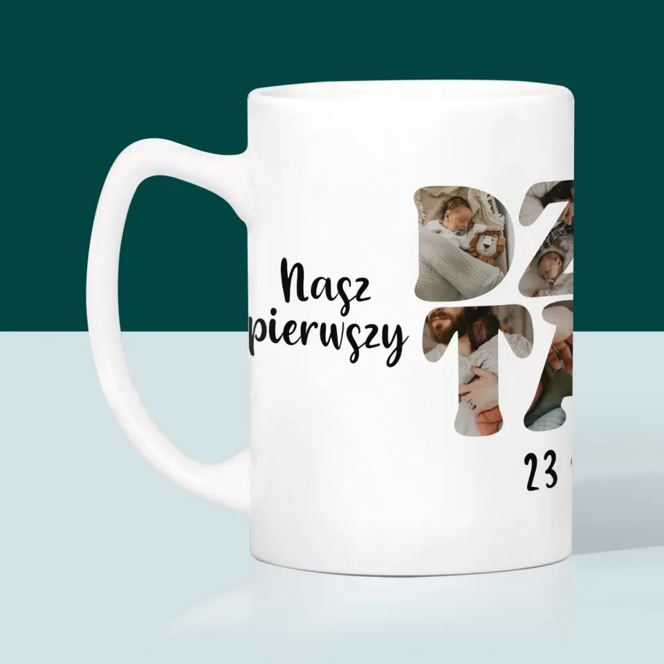 Słowo Ze Zdjęć: Nasz Pierwszy Dzień Taty - Kubek z Nadrukiem - Image 4