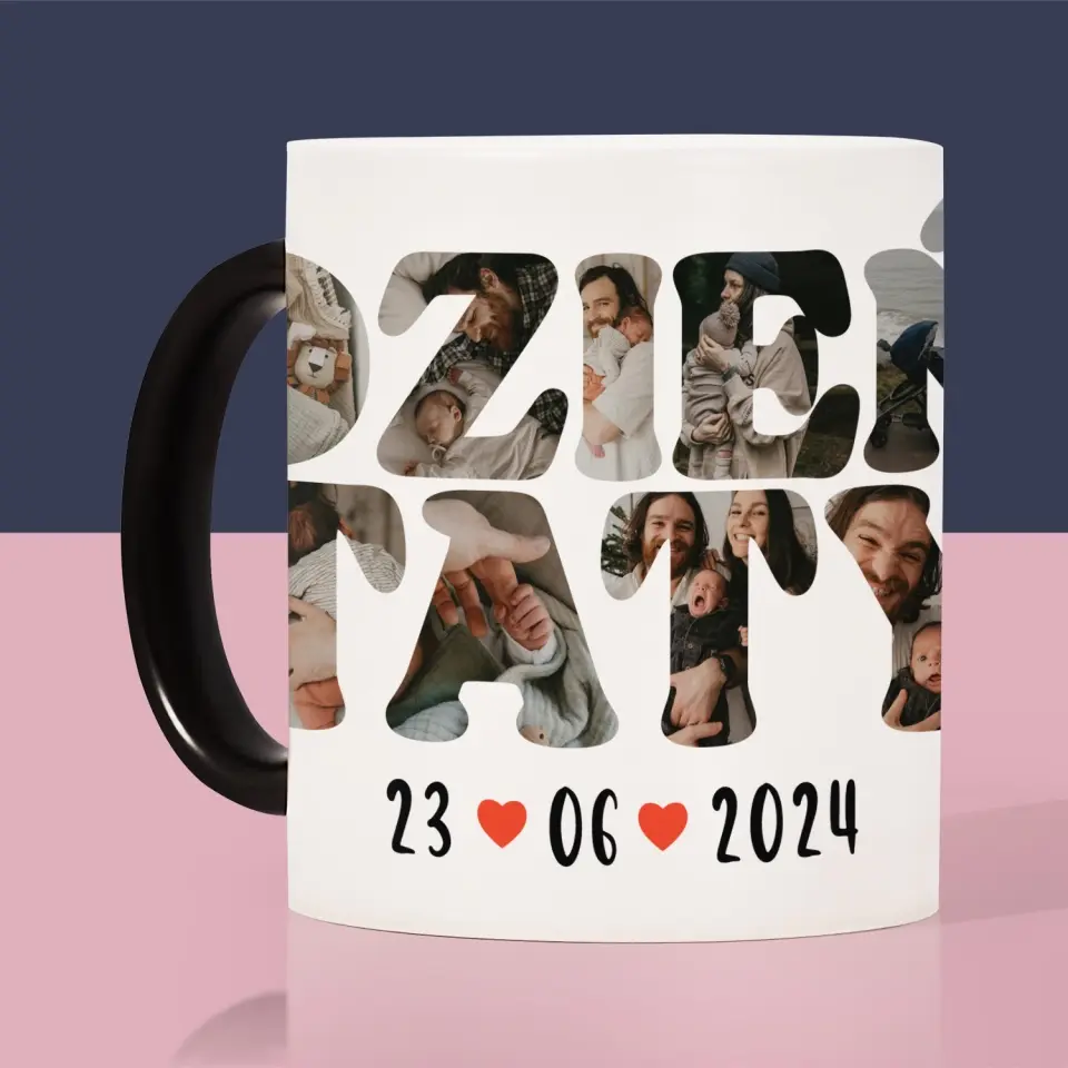 Słowo Ze Zdjęć: Nasz Pierwszy Dzień Taty - Kubek z Nadrukiem - Image 7