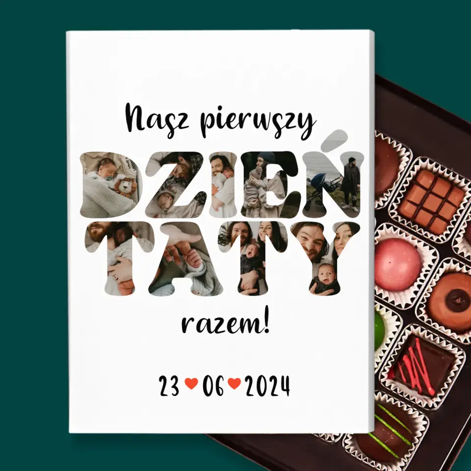 Słowo Ze Zdjęć: Nasz Pierwszy Dzień Taty - Personalizowane Praliny - Image 2