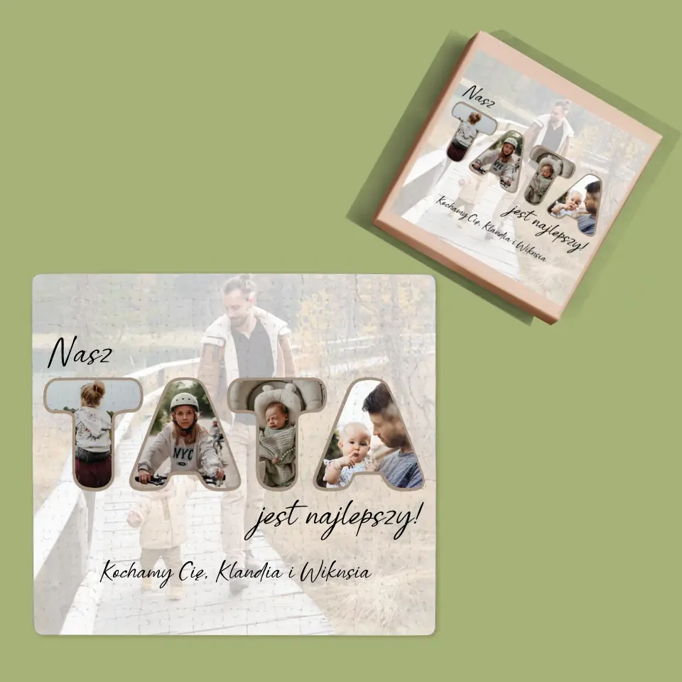 Słowo Ze Zdjęć: Nasz Tata Jest Najlepszy - Personalizowane Puzzle - Image 4