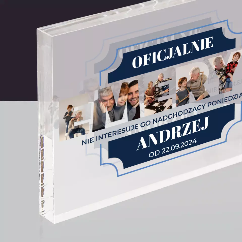 Słowo Ze Zdjęć: Oficjalnie Emeryt - Blok Akrylowy - Image 2
