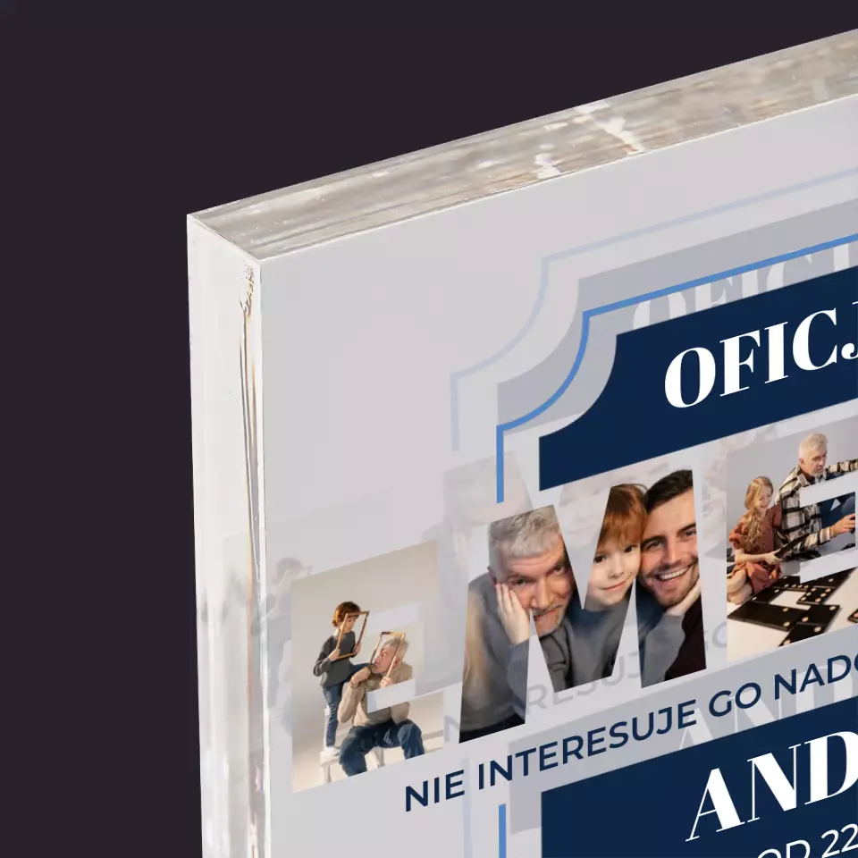 Słowo Ze Zdjęć: Oficjalnie Emeryt - Blok Akrylowy - Image 4