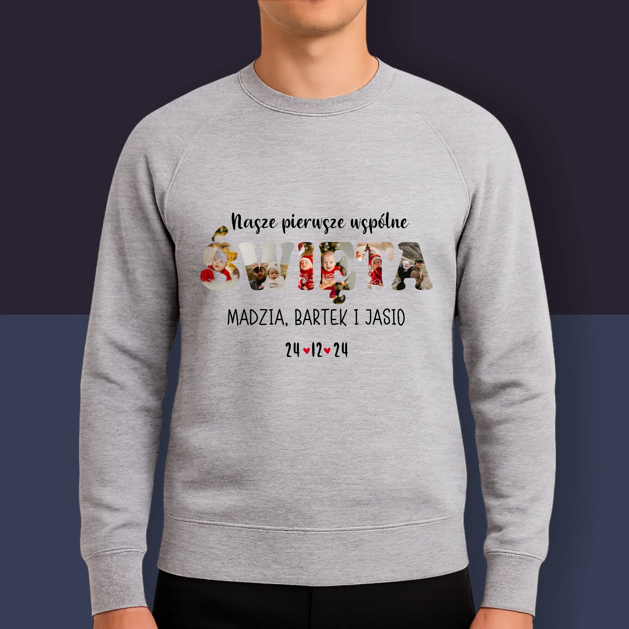 Słowo Ze Zdjęć: Pierwsze Wspólne Święta - Bluza Męska Z Kapturem - Image 9