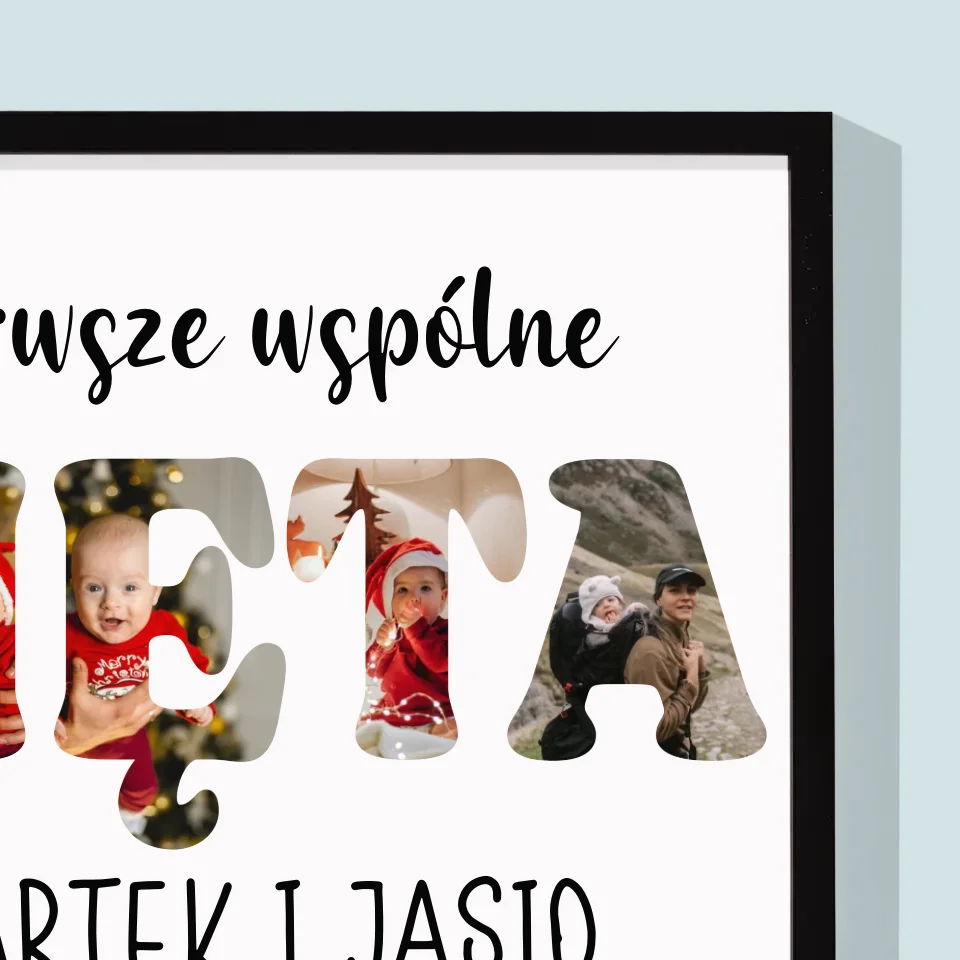 Słowo Ze Zdjęć: Pierwsze Wspólne Święta - Wydruk Obramowany - Image 2