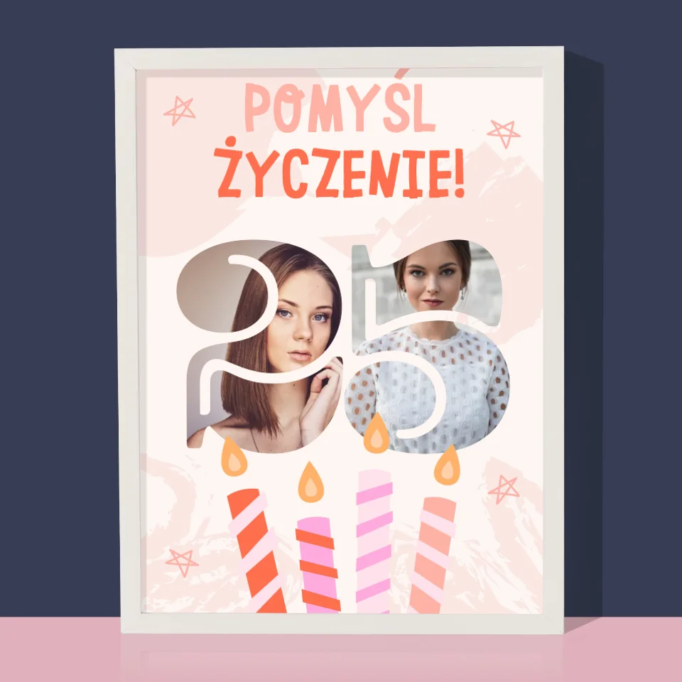 Słowo ze Zdjęć: Pomyśl Życzenie - Wydruk Obramowany 30X40 - Image 4