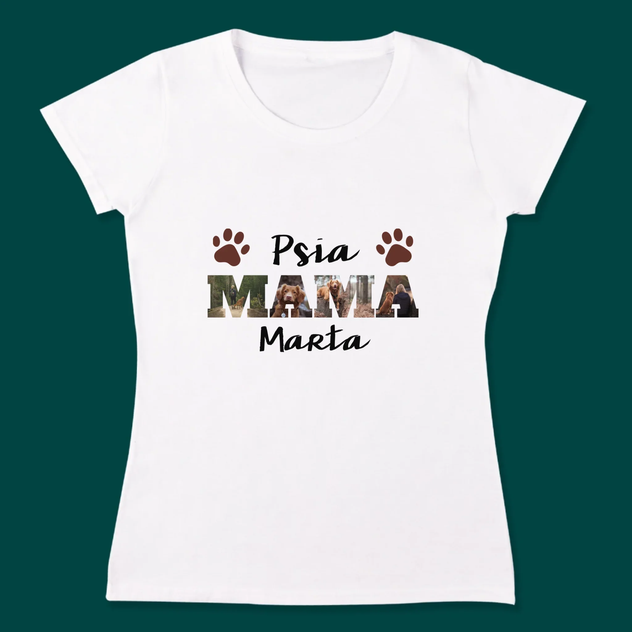 Słowo Ze Zdjęć: Psi Tata i Psia Mama - Koszulki Dla Par - Image 4