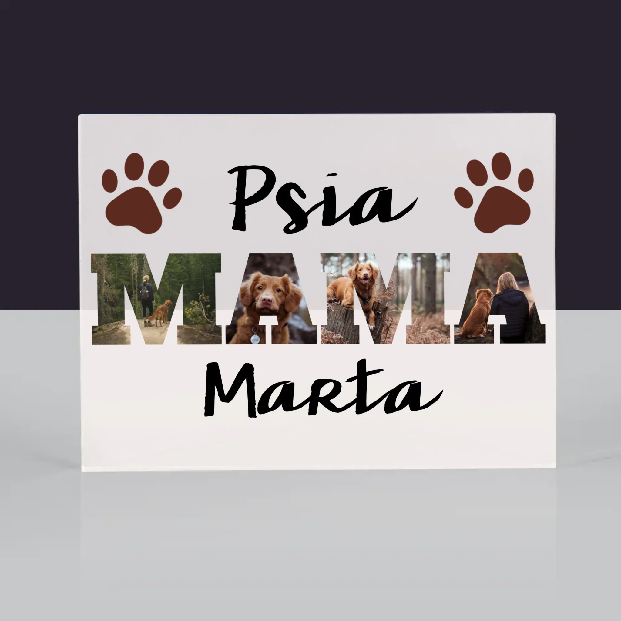 Słowo Ze Zdjęć: Psia Mama z Twoich Zdjęć - Blok Akrylowy z Nadrukiem - Image 3