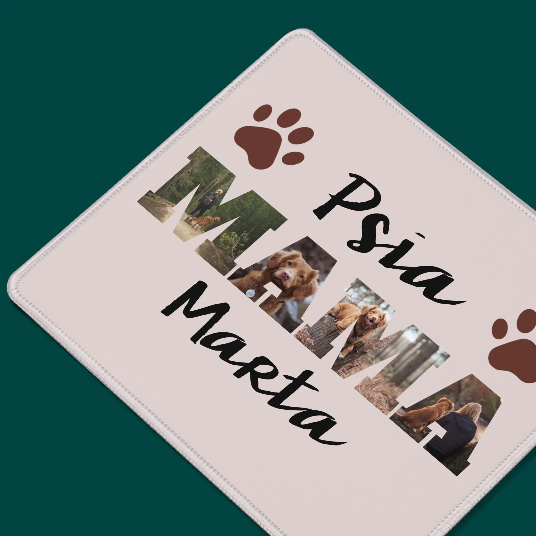 Słowo Ze Zdjęć: Psia Mama z Twoich Zdjęć - Podkładka Pod Myszkę - Image 2