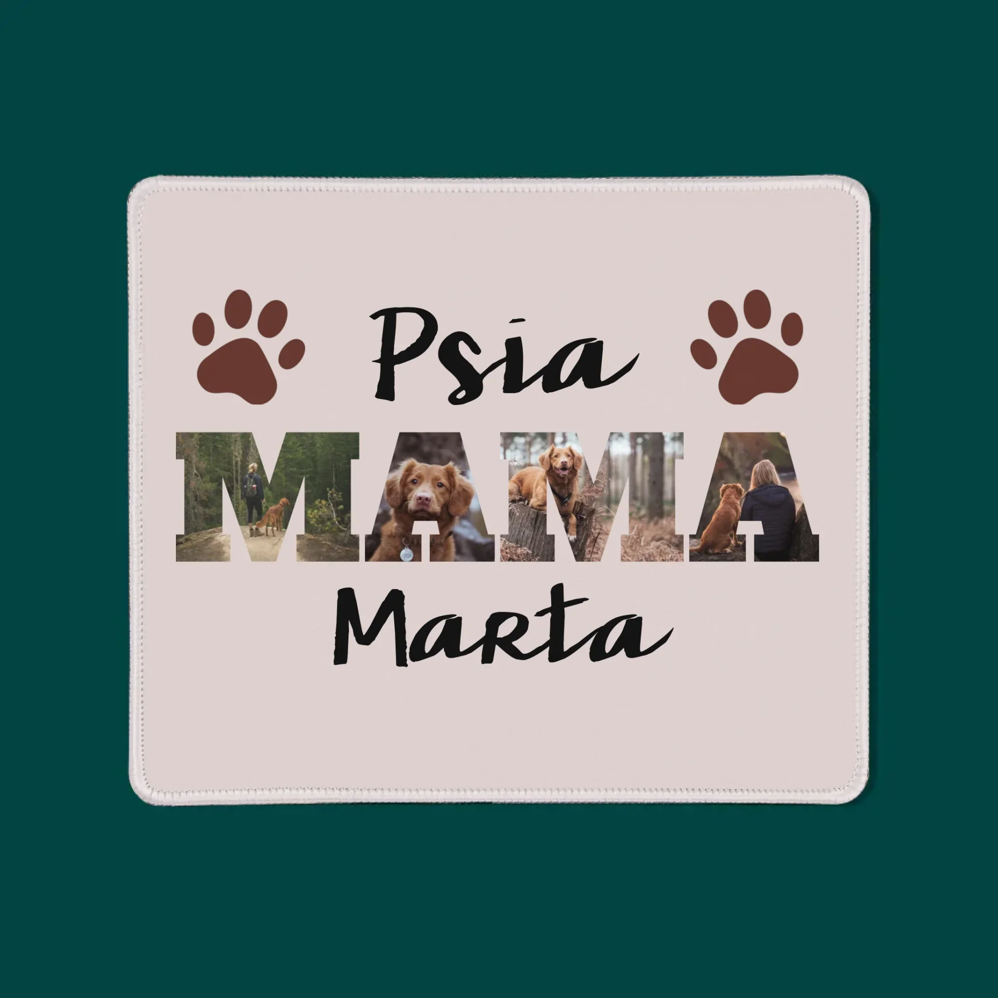 Słowo Ze Zdjęć: Psia Mama z Twoich Zdjęć - Podkładka Pod Myszkę - Image 3
