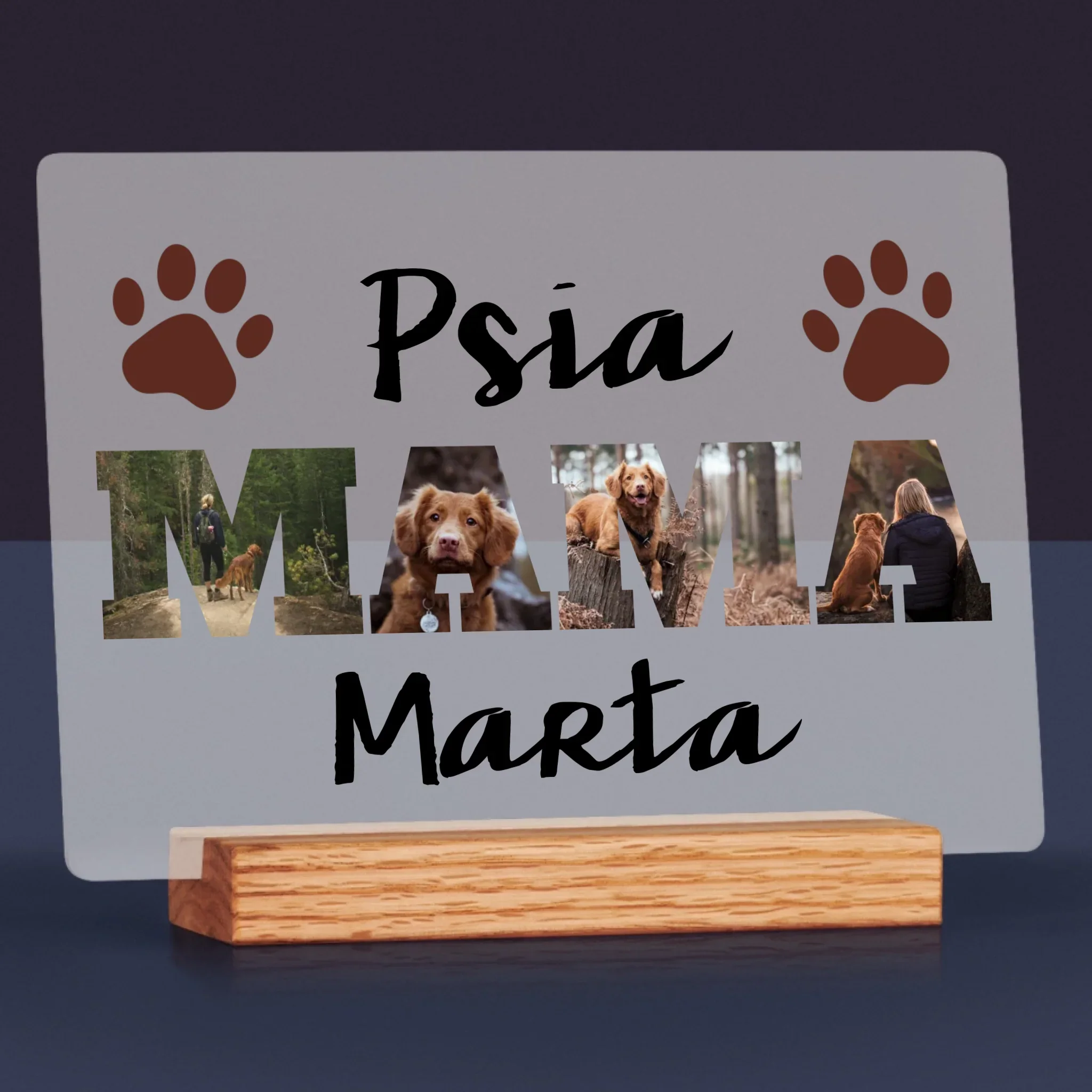 Słowo Ze Zdjęć: Psia Mama z Twoich Zdjęć - Wydruk Na Szkle Akrylowym - Image 2