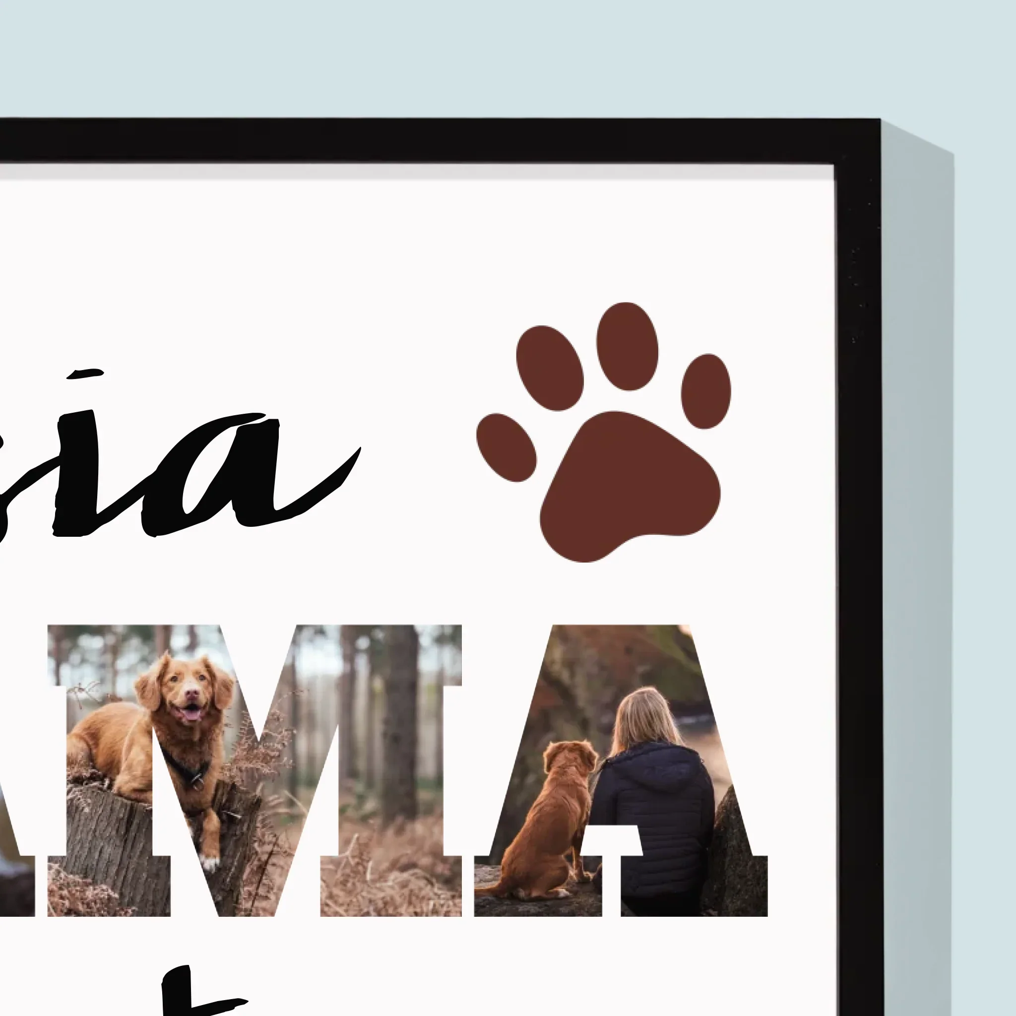 Słowo Ze Zdjęć: Psia Mama z Twoich Zdjęć - Wydruk Obramowany - Image 2