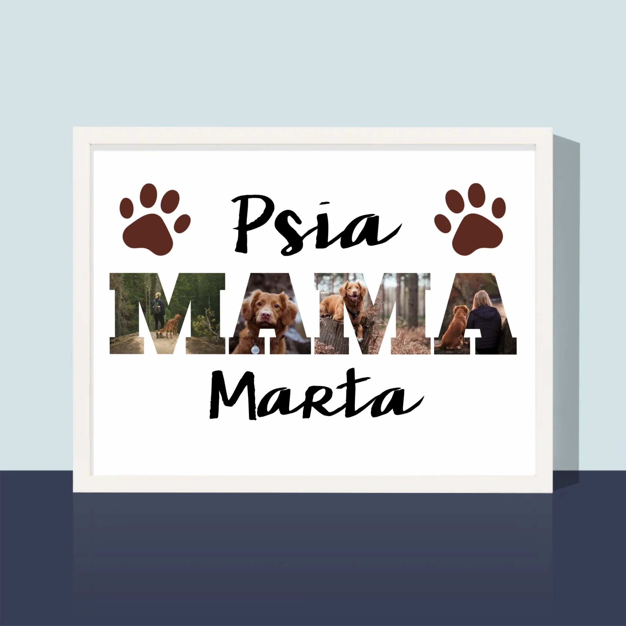 Słowo Ze Zdjęć: Psia Mama z Twoich Zdjęć - Wydruk Obramowany - Image 4