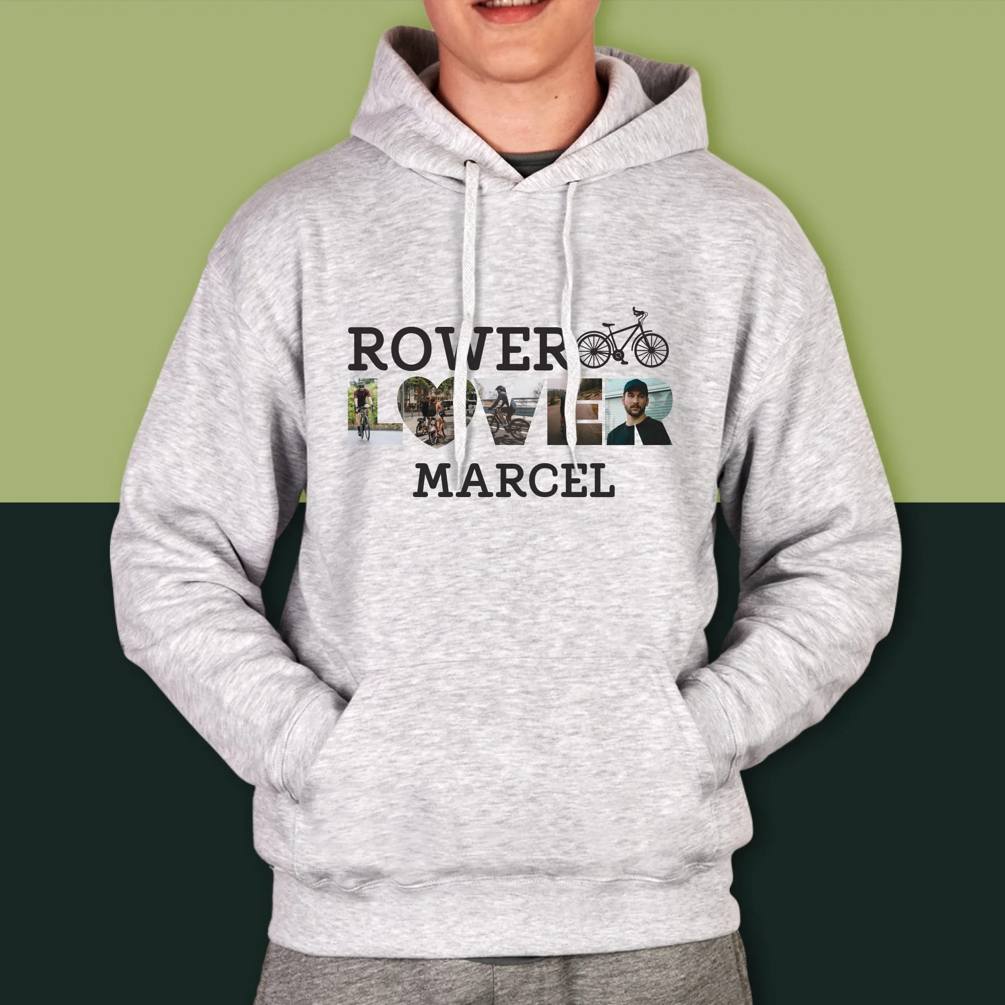 Słowo Ze Zdjęć: Rower Lover - Bluza Męska z Kapturem - Image 5