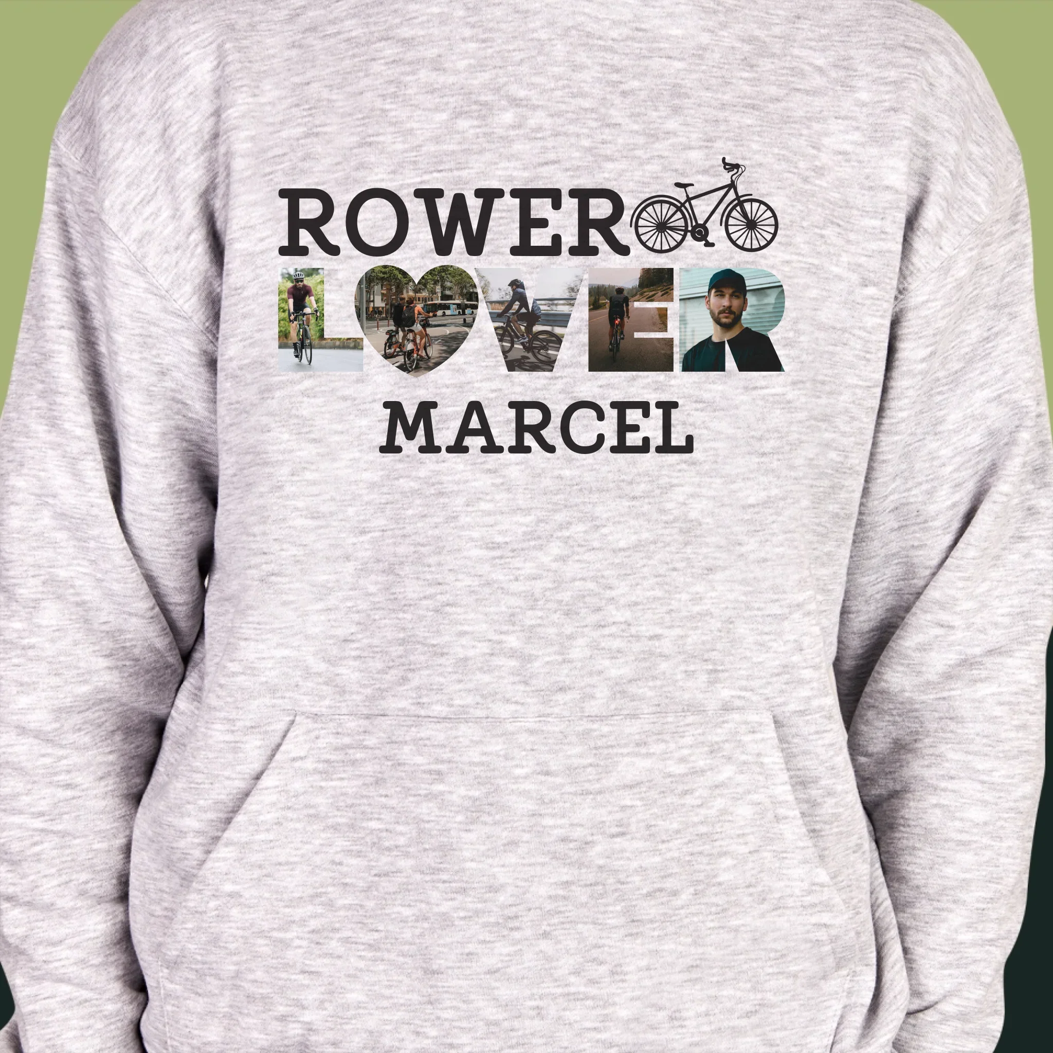 Słowo Ze Zdjęć: Rower Lover - Bluza Męska z Kapturem - Image 6
