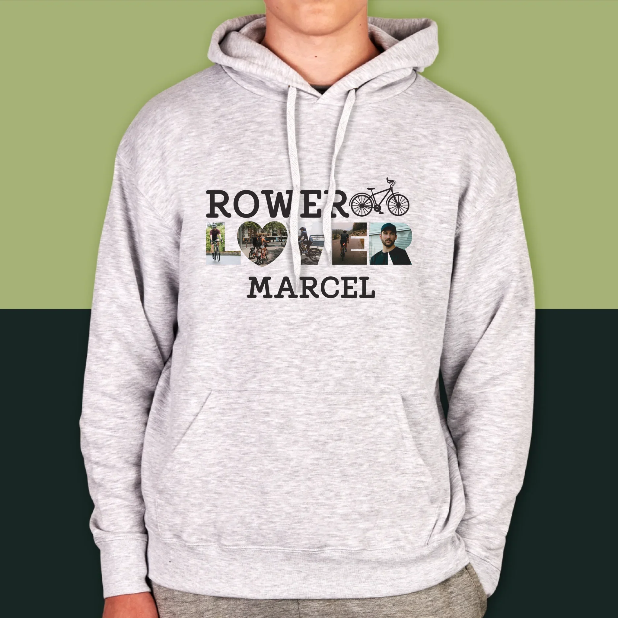 Słowo Ze Zdjęć: Rower Lover - Bluza Męska z Kapturem - Image 8