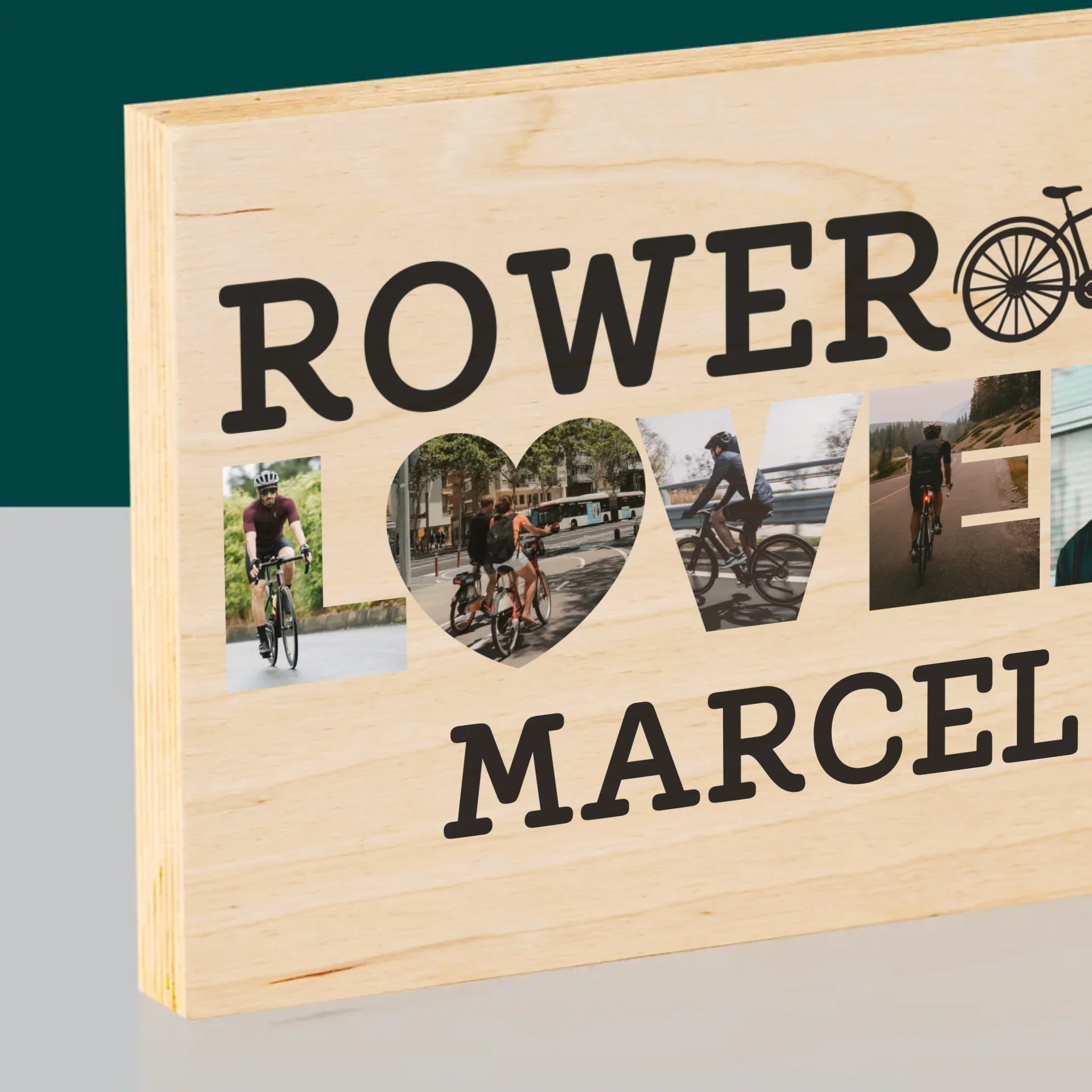 Słowo Ze Zdjęć: Rower Lover - Wydruk Na Drewnie - Image 2