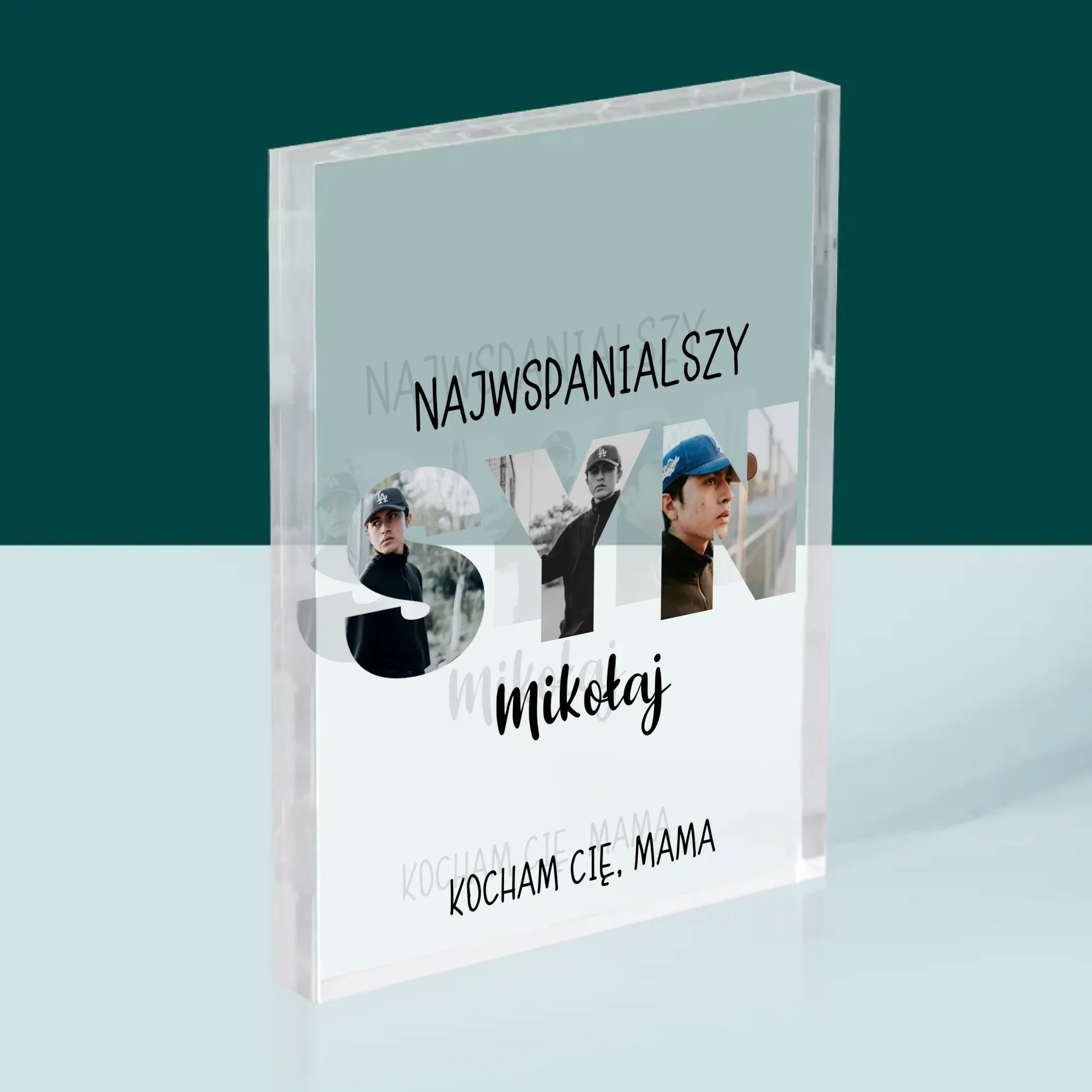 Słowo Ze Zdjęć: Syn - Blok Akrylowy z Nadrukiem