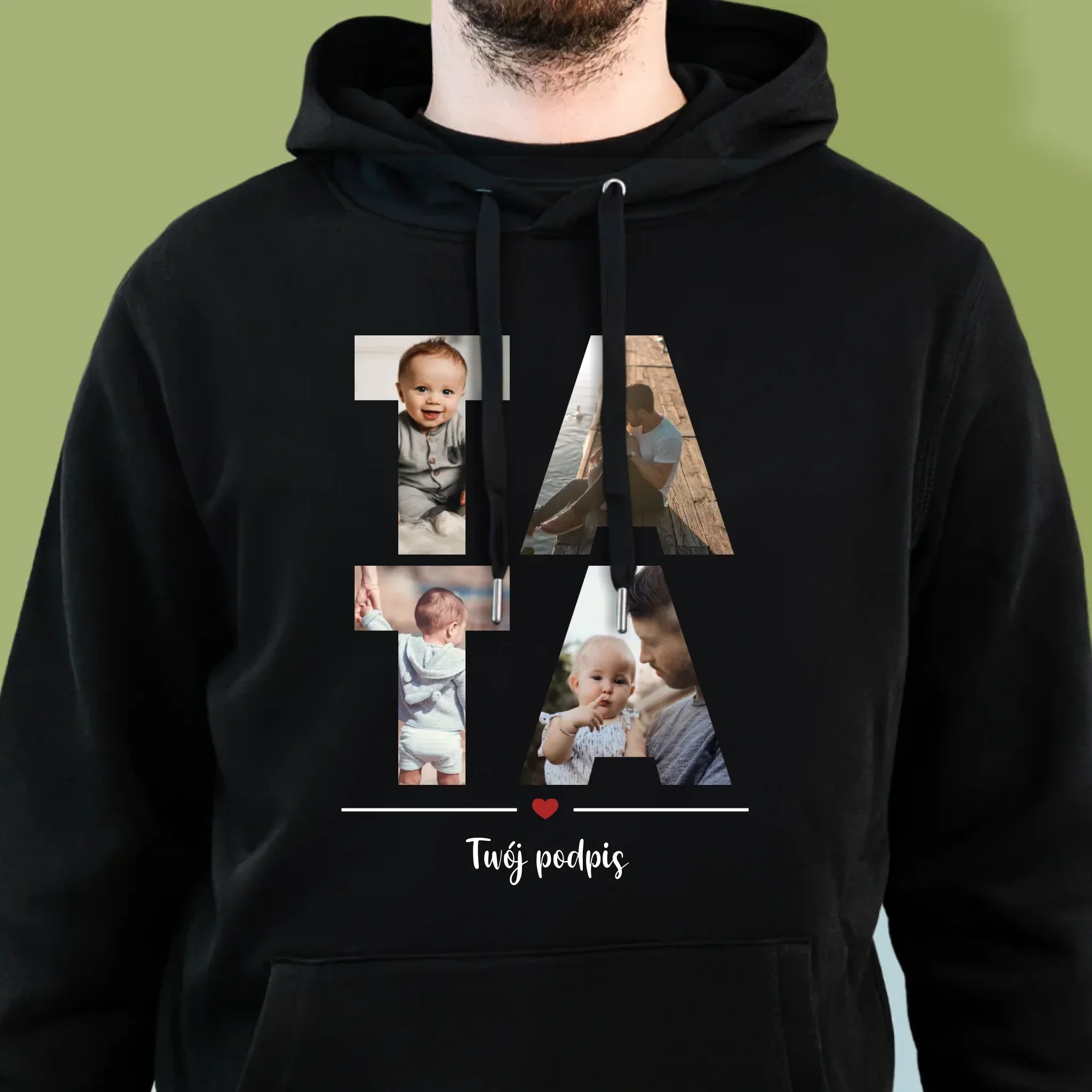 Słowo Ze Zdjęć: Tata - Bluza Męska z Kapturem - Image 6