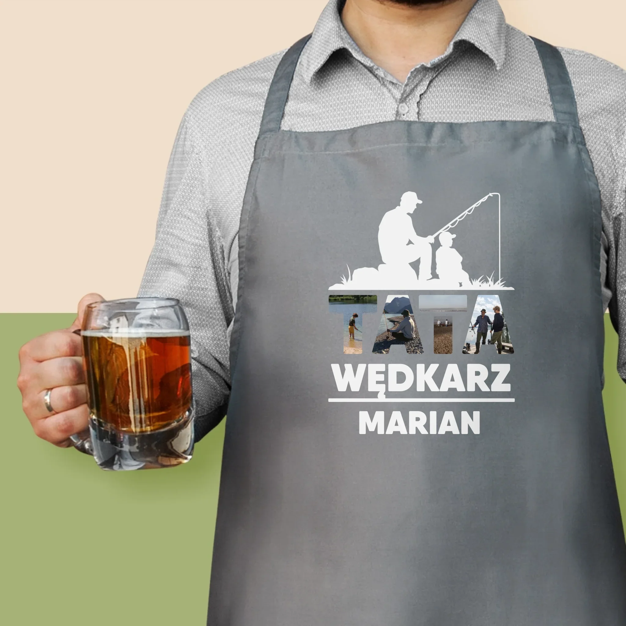 Słowo Ze Zdjęć: Tata Wędkarz - Fartuch z Nadrukiem - Image 2
