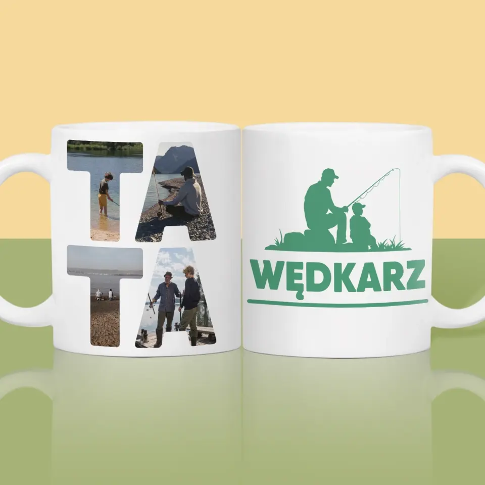 Słowo Ze Zdjęć: Tata Wędkarz - Kubek z Nadrukiem - Image 2