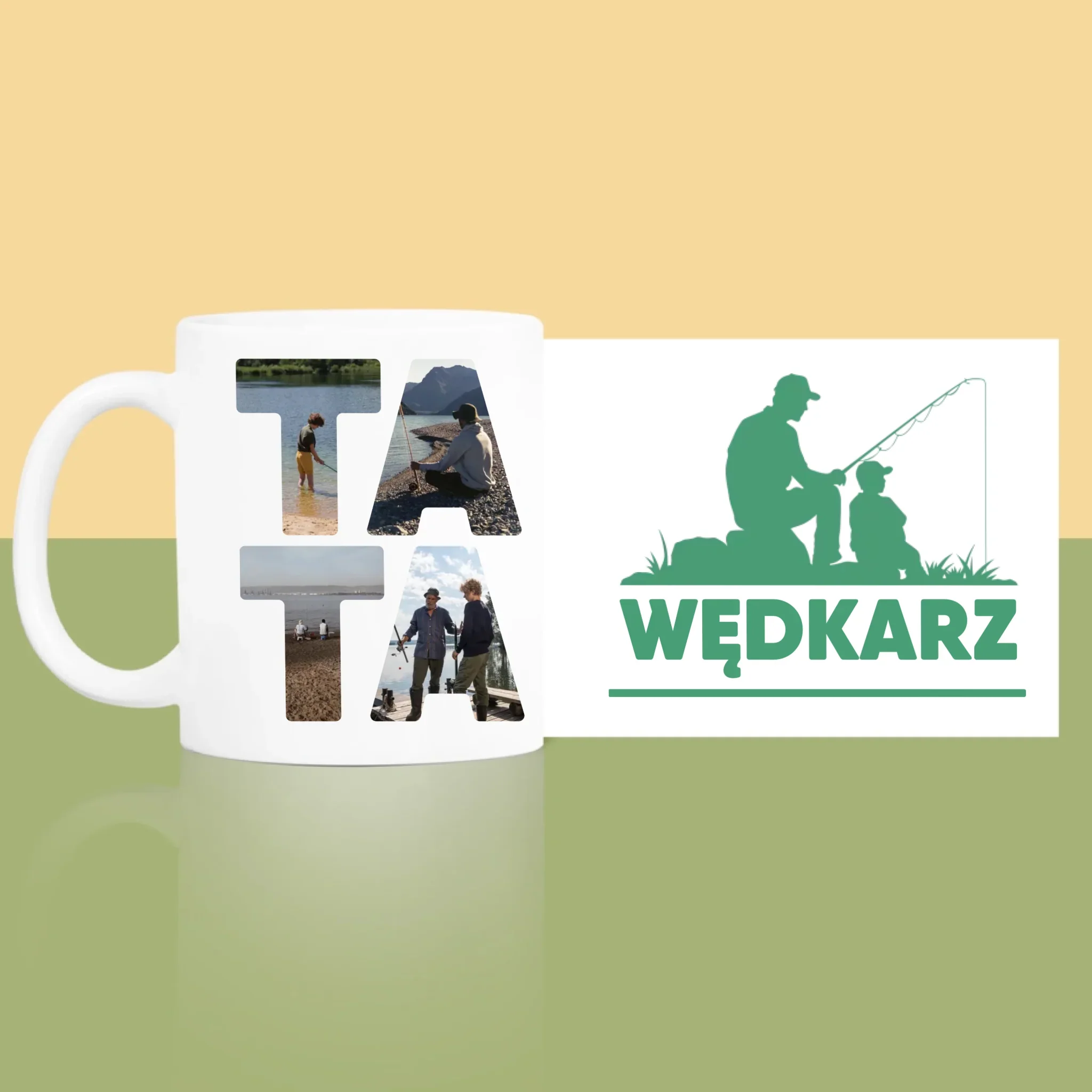 Słowo Ze Zdjęć: Tata Wędkarz - Kubek z Nadrukiem - Image 4