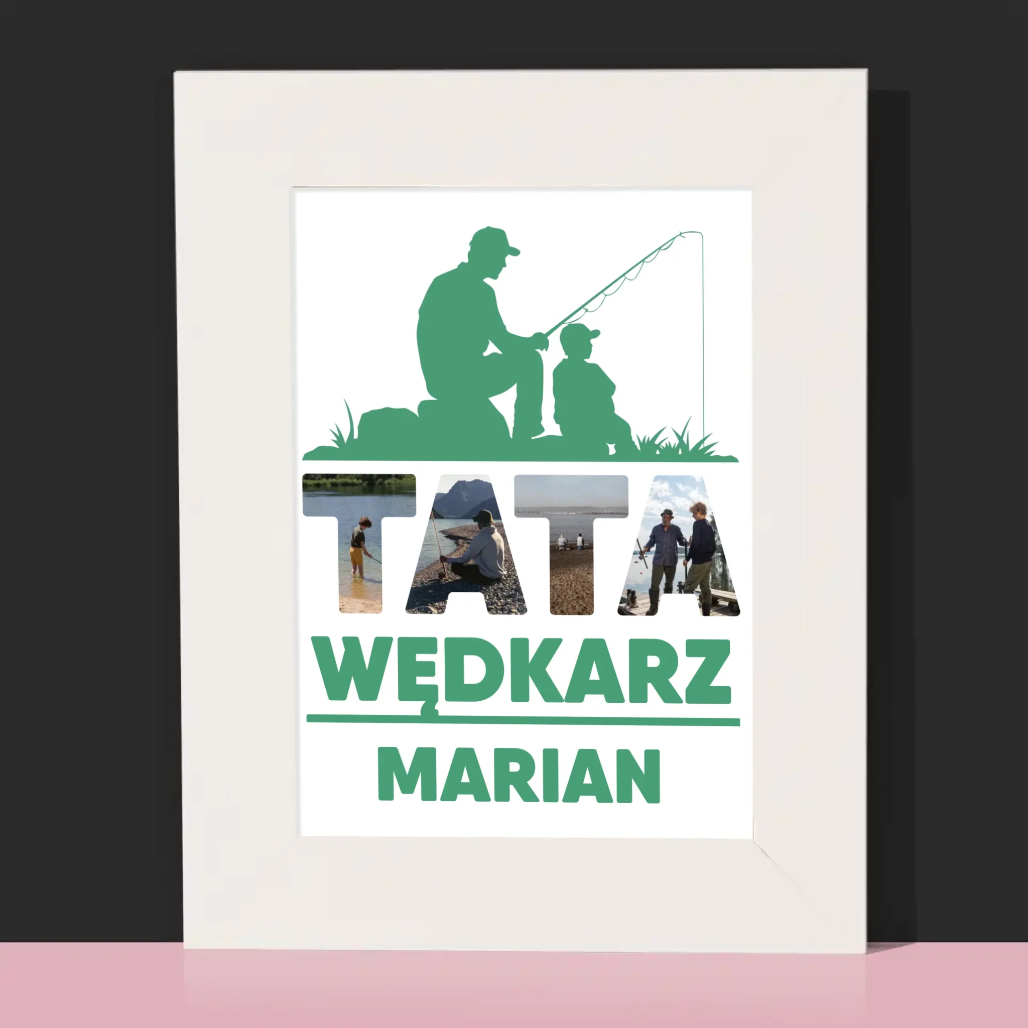 Słowo Ze Zdjęć: Tata Wędkarz - Ramka Na Zdjęcie - Image 2