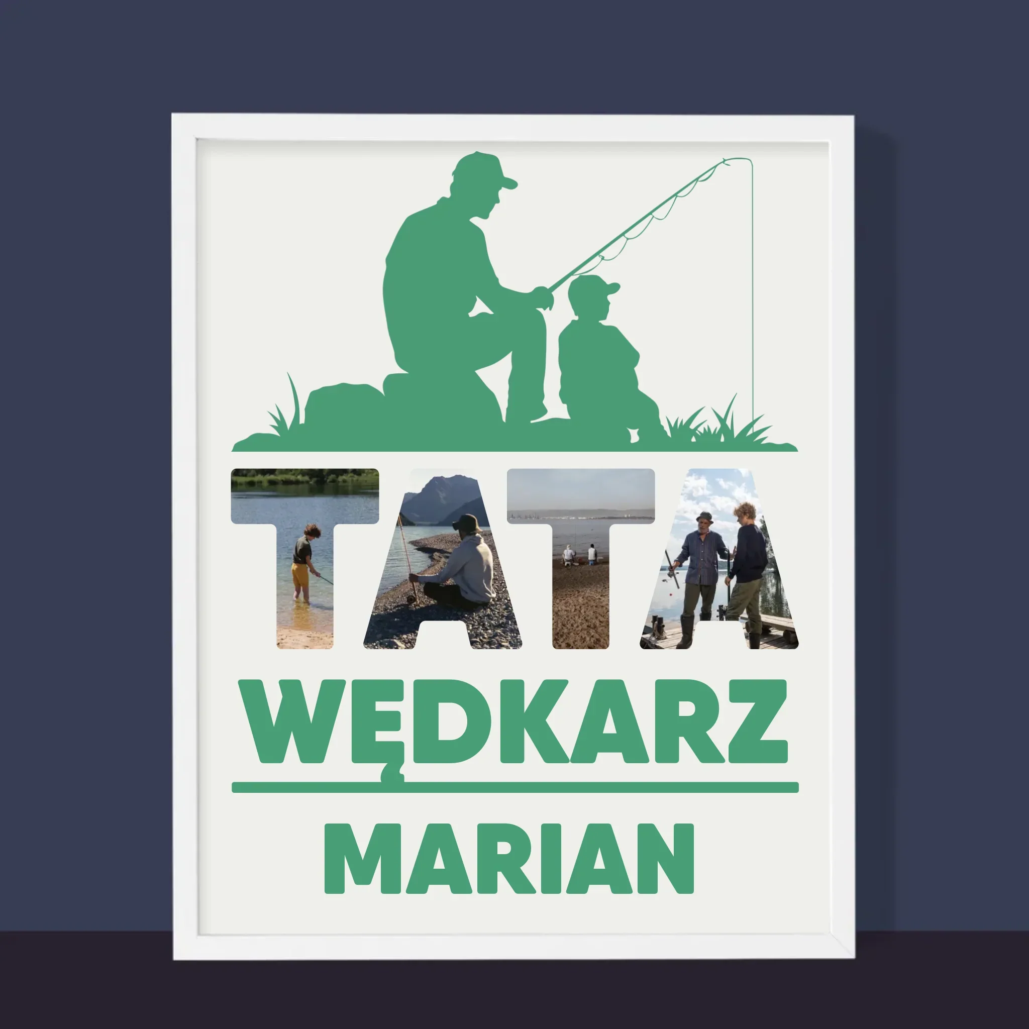 Słowo Ze Zdjęć: Tata Wędkarz - Wydruk Obramowany - Image 10