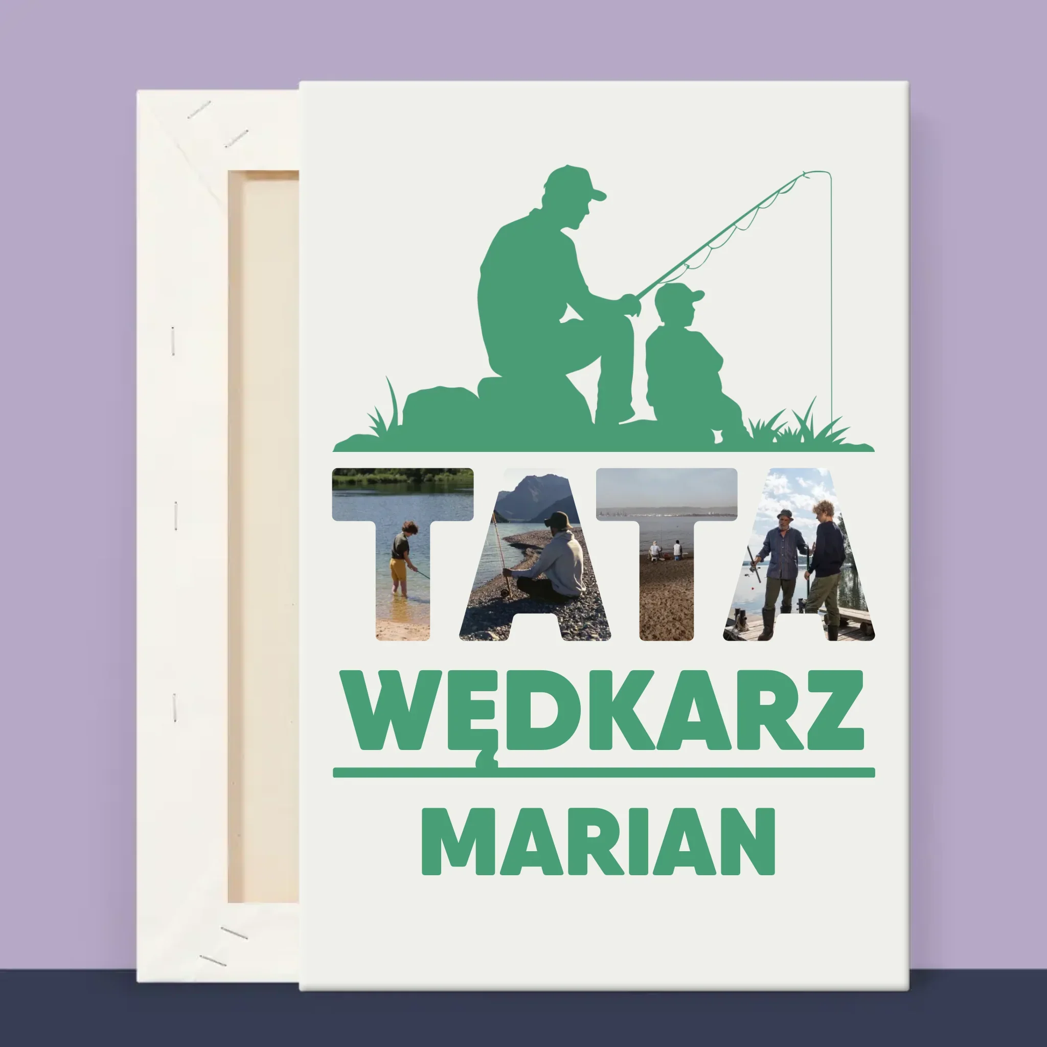 Słowo Ze Zdjęć: Tata Wędkarz - Wydruk Obramowany - Image 12