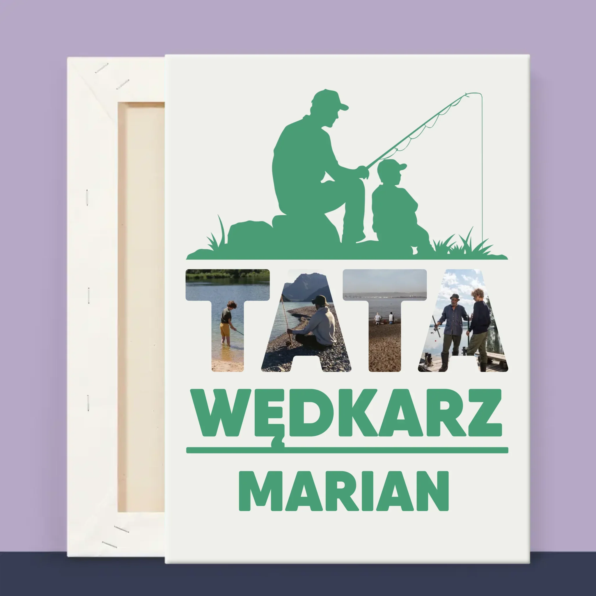 Słowo Ze Zdjęć: Tata Wędkarz - Wydruk Obramowany - Image 13