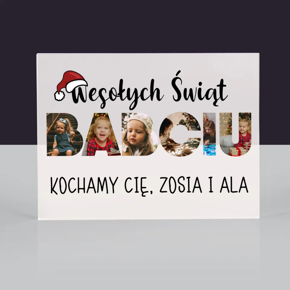 Słowo Ze Zdjęć: Wesołych Świąt Babciu - Blok Akrylowy - Image 3