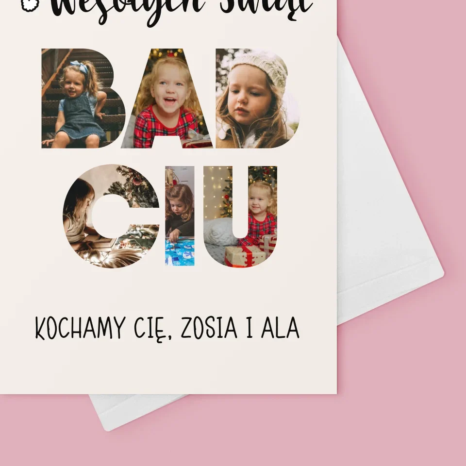 Słowo Ze Zdjęć: Wesołych Świąt Babciu - Kartka Z Życzeniami - Image 4