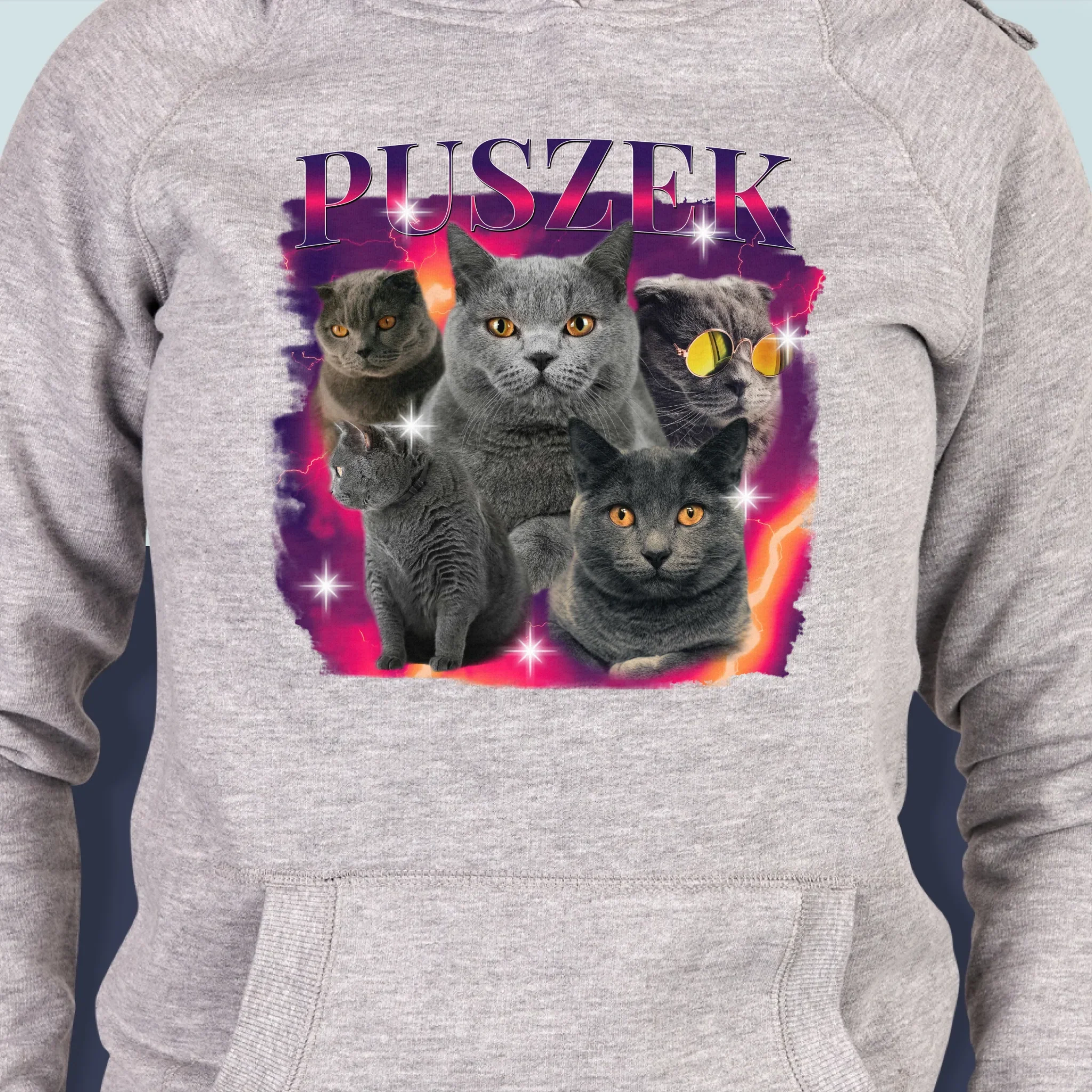 Twoja Postać: Bootleg z Twoim Kotem - Bluza Damska z Kapturem - Image 2