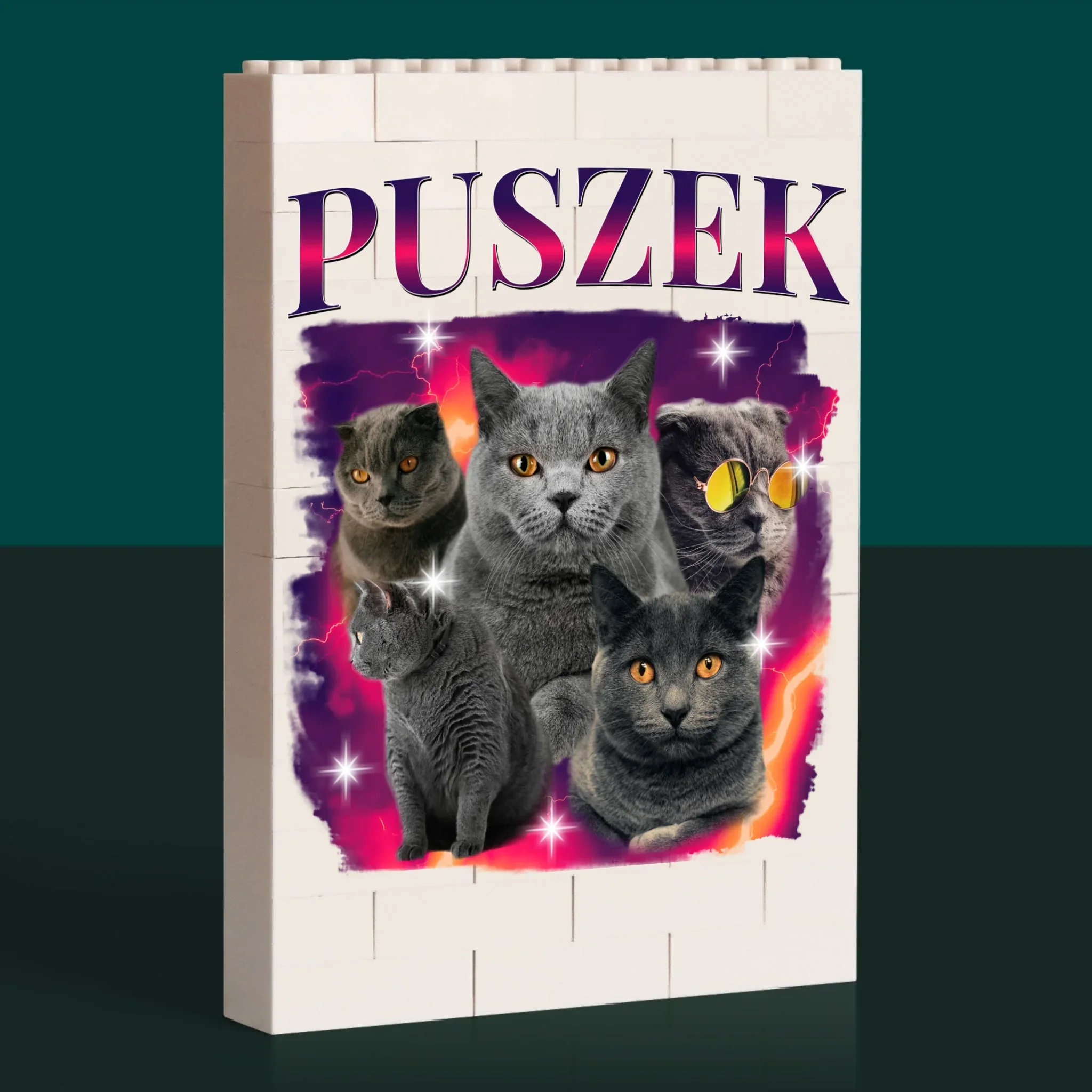 Twoja Postać: Bootleg z Twoim Kotem - Klocki LEGO z Nadrukiem