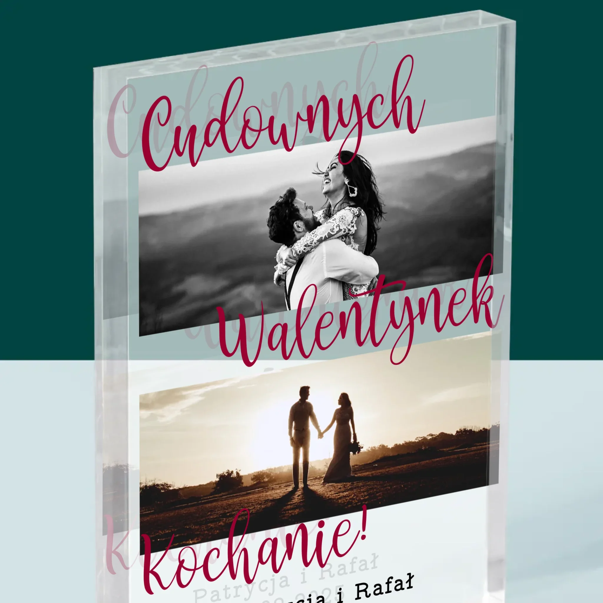 Fotokolaż: Cudownych Walentynek- Blok Akrylowy z Nadrukiem - Image 2