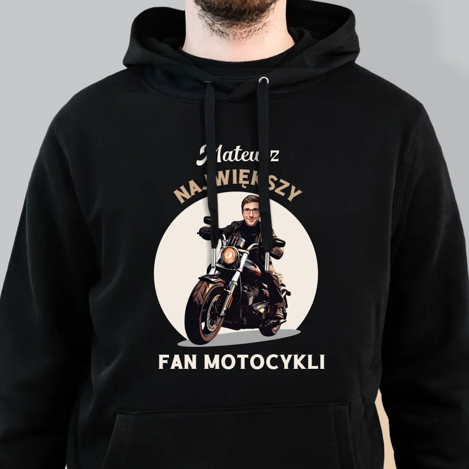 Twoja Postać: Fan Motocykli - Bluza Męska z Kapturem - Image 6