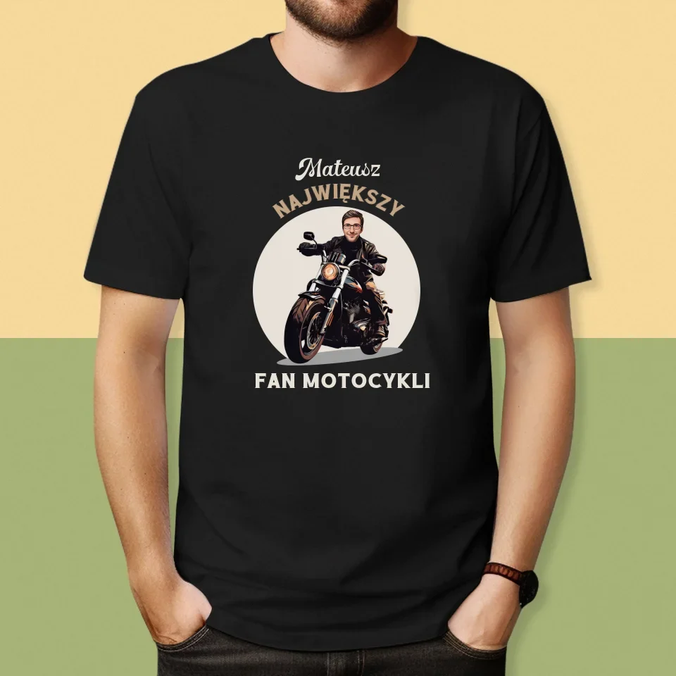Twoja Postać: Fan Motocykli - Koszulka Męska z Nadrukiem - Image 5
