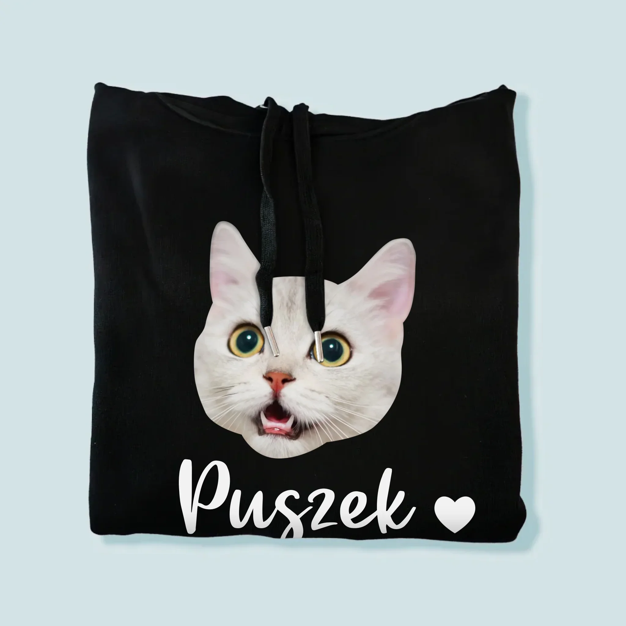 Twoja Postać: Głowa Twojego Kotka - Bluza Męska z Kapturem - Image 4