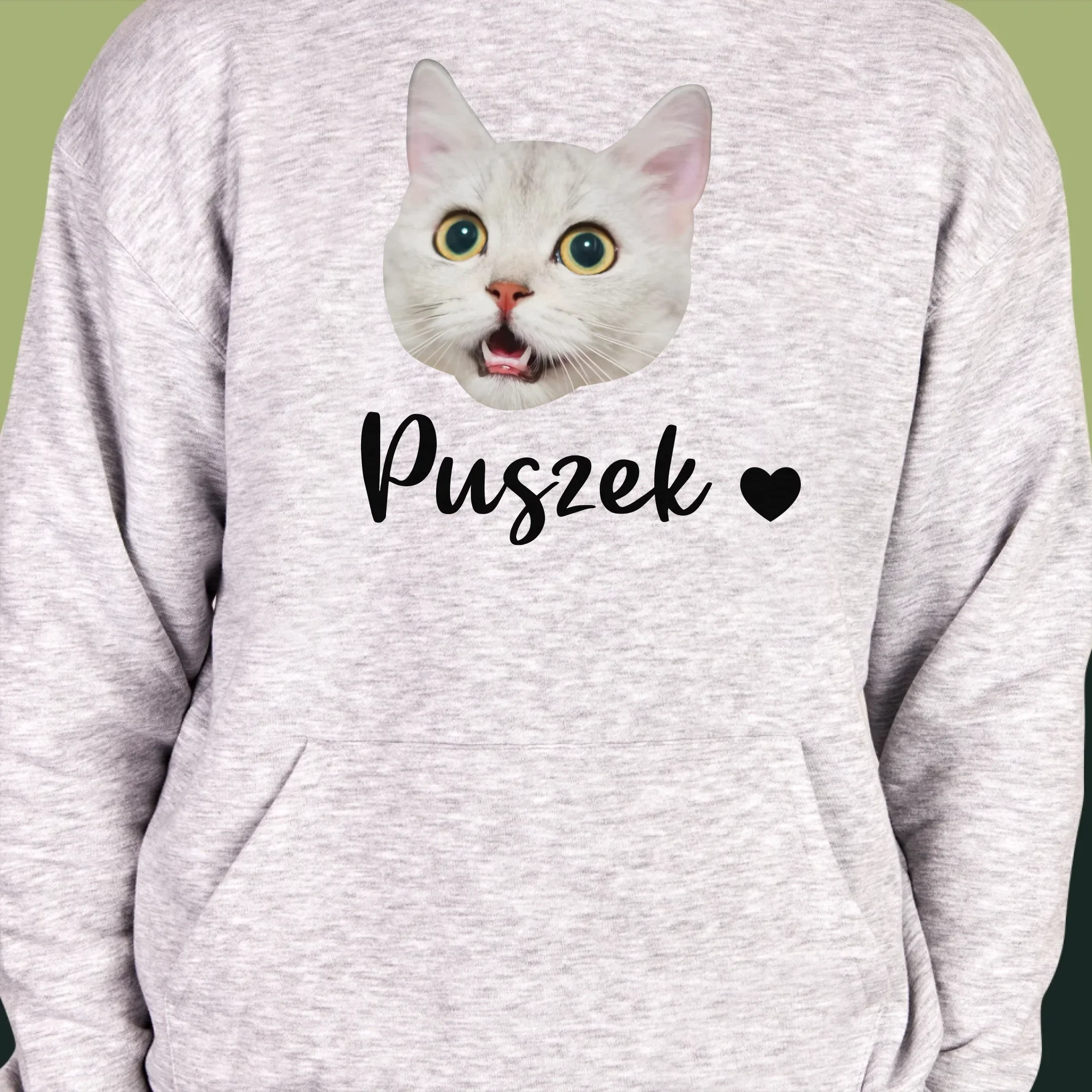 Twoja Postać: Głowa Twojego Kotka - Bluza Męska z Kapturem - Image 6