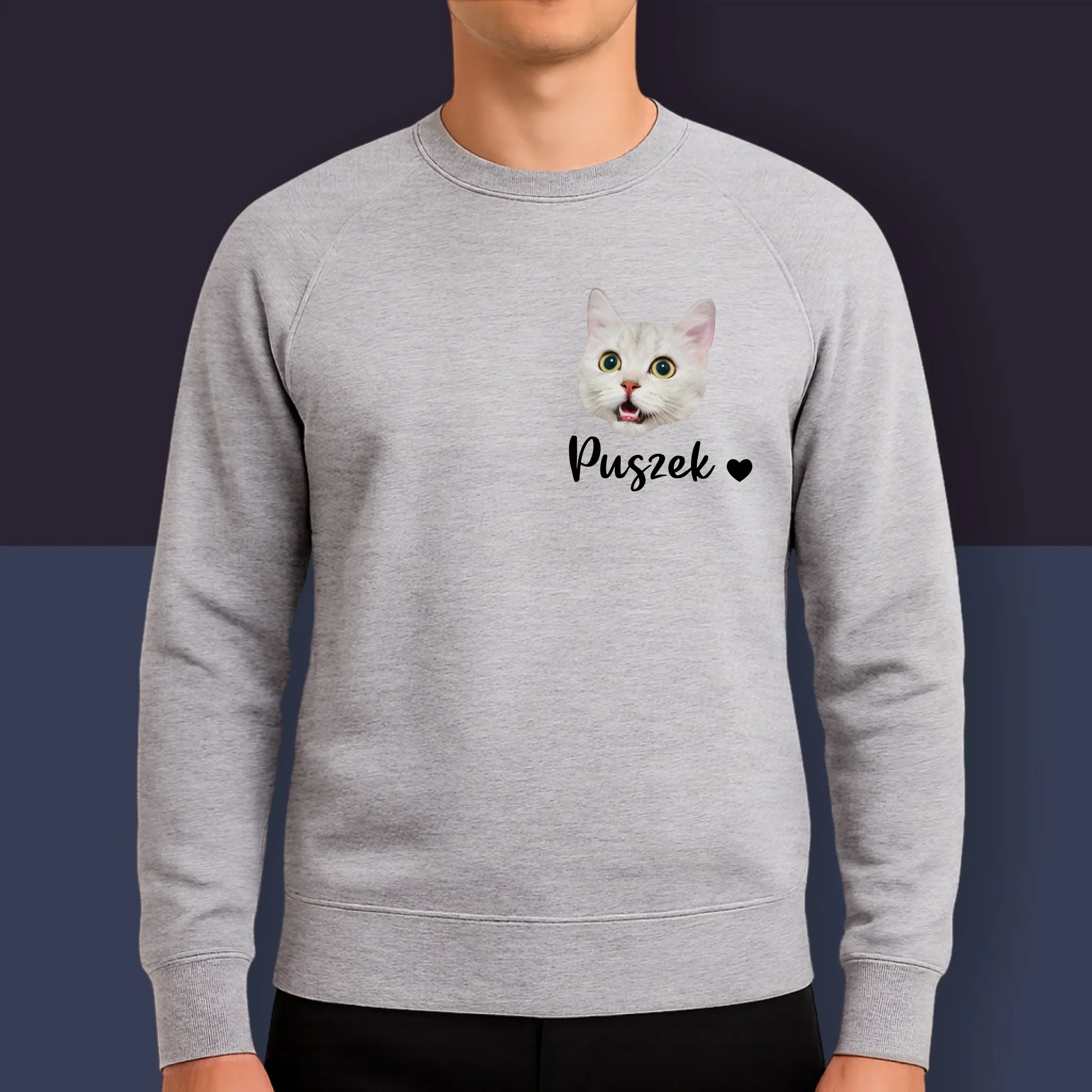 Twoja Postać: Głowa Twojego Kotka - Bluza Męska z Kapturem - Image 9