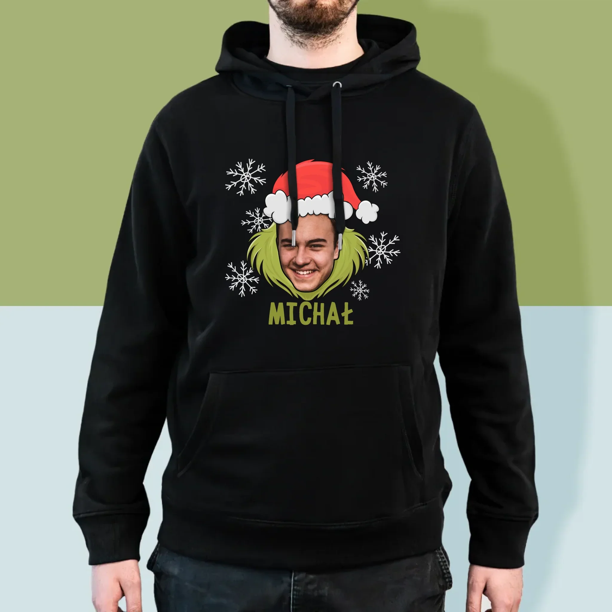 Twoja Postać: Grinch - Bluza Męska Z Kapturem