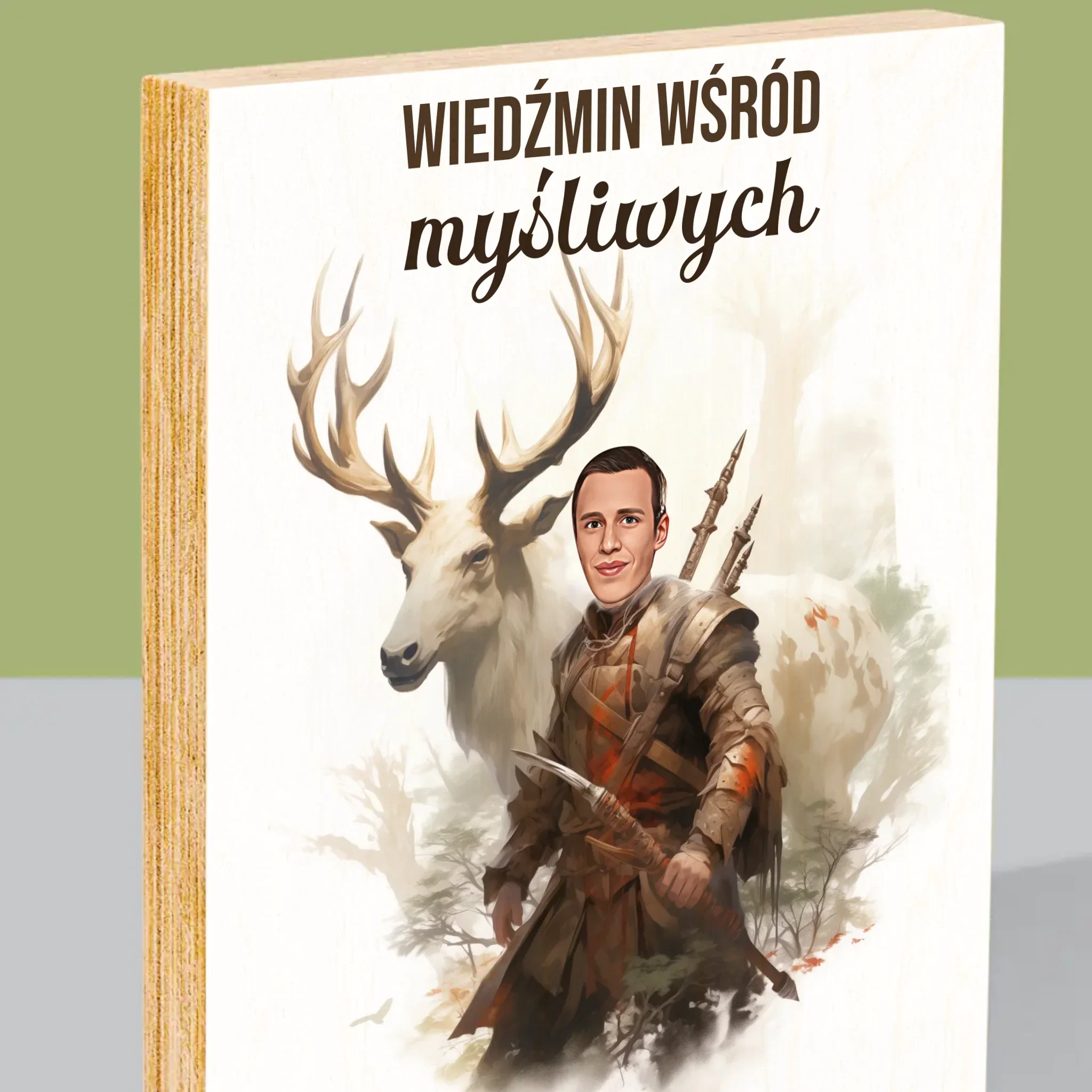 Twoja Postać: Wiedźmin Wśród Myśliwych - Wydruk Na Drewnie - Image 2
