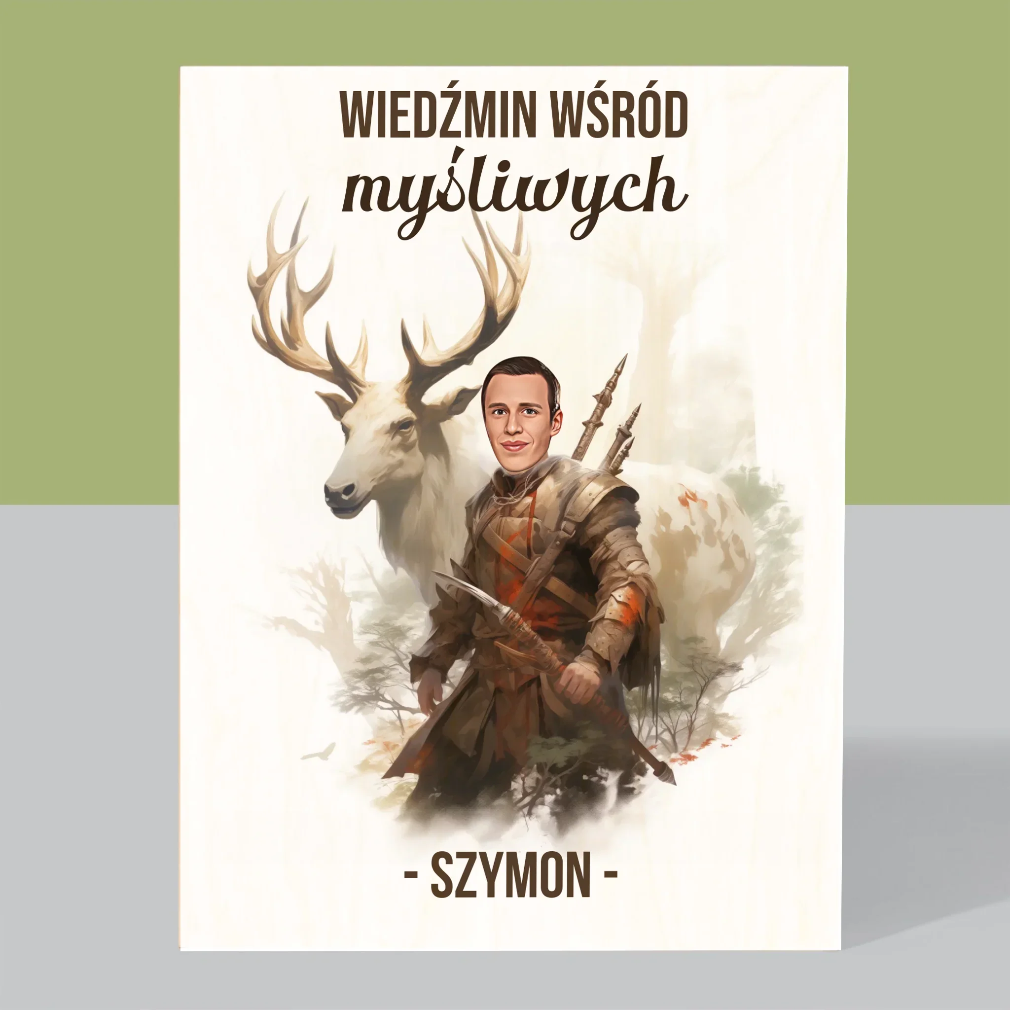 Twoja Postać: Wiedźmin Wśród Myśliwych - Wydruk Na Drewnie - Image 3