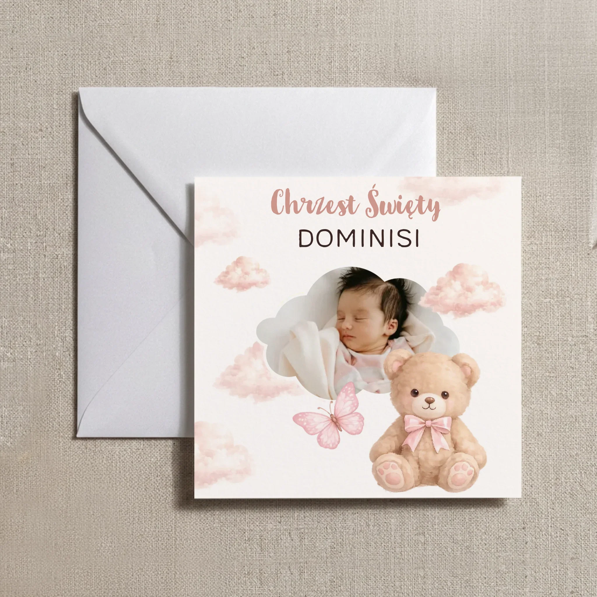 Zaproszenie: Na Chrzest Chmurki - Zaproszenia Kwadratowe na Chrzest - Image 7